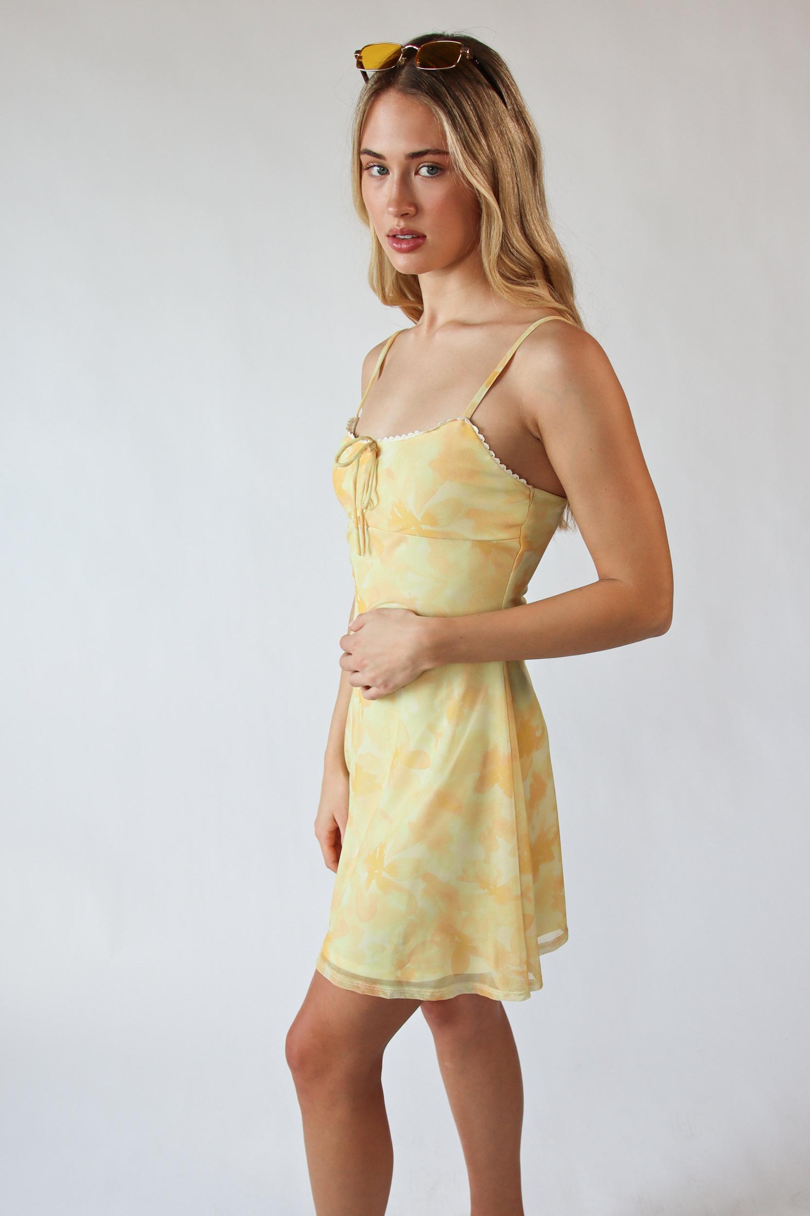 Floral Print Mesh Cami Dress Product Image
