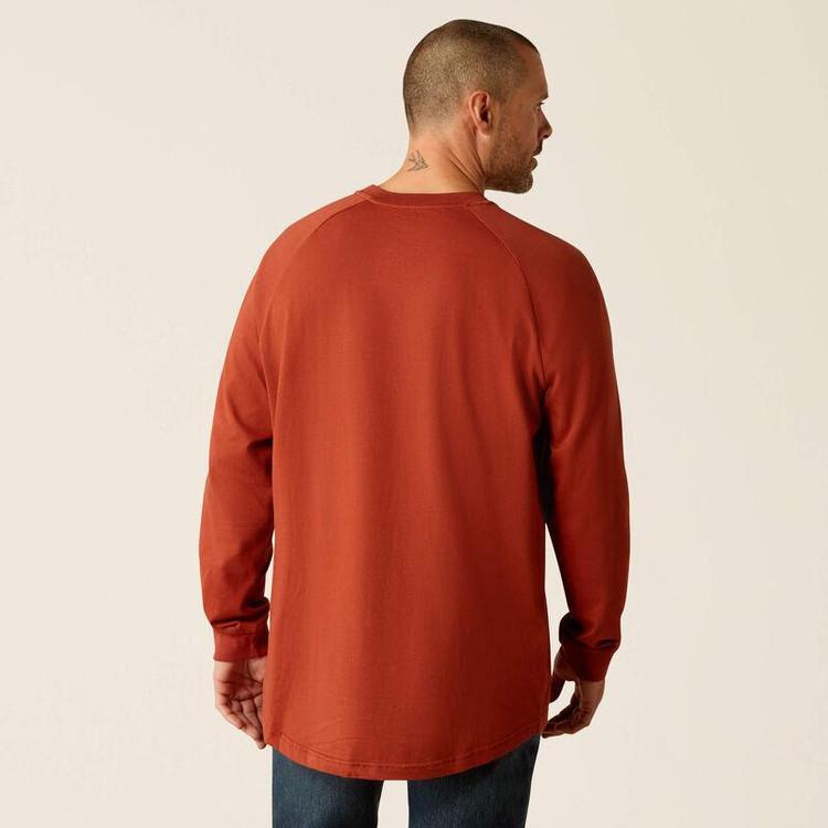 SALE Ariat® Men's Burnt Henna L/S Rebar Cotton Strong T-Shirt Product Image