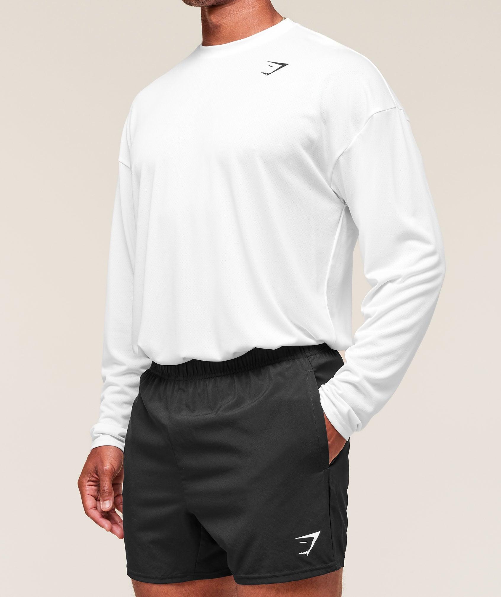 Gymshark Arrival Oversized Long Sleeve T-Shirt - White Male Product Image