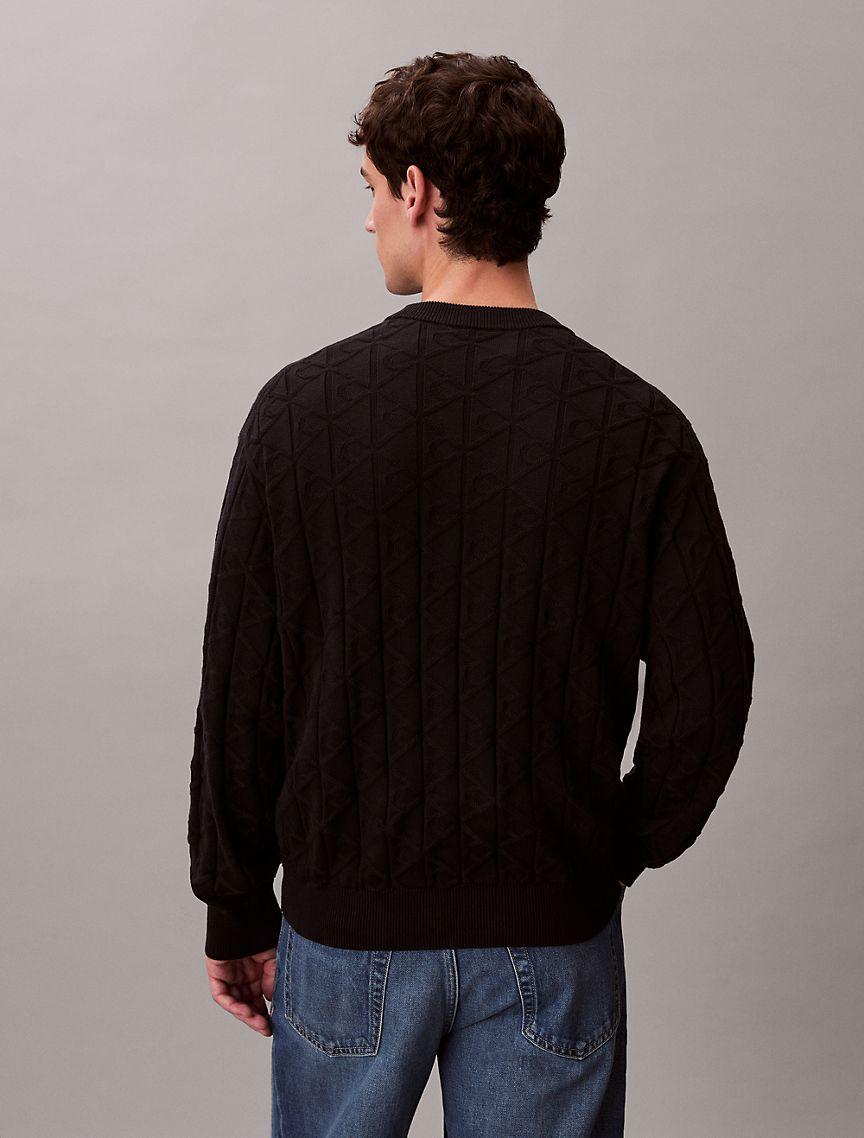 Allover Emblem Logo Ribbed Sweater Product Image
