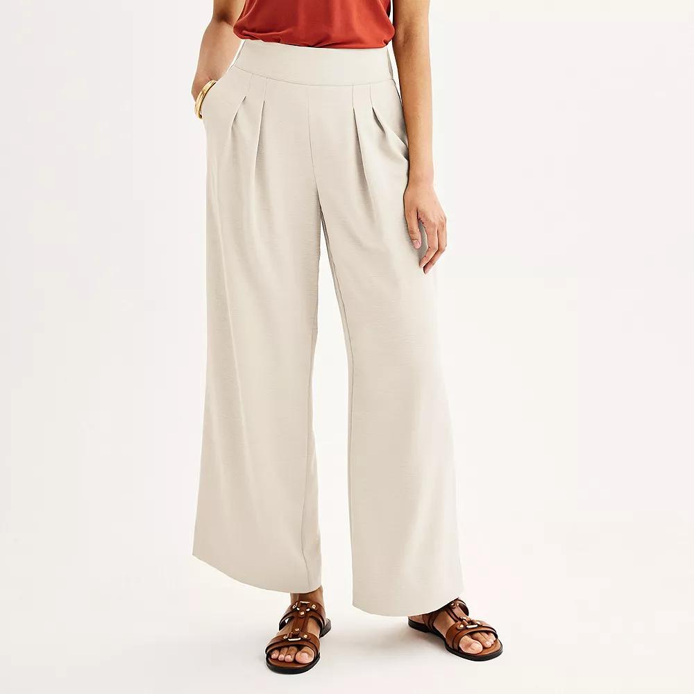 Women's Nine West Pull-On Wide Leg Pants, Size: Medium, White Product Image