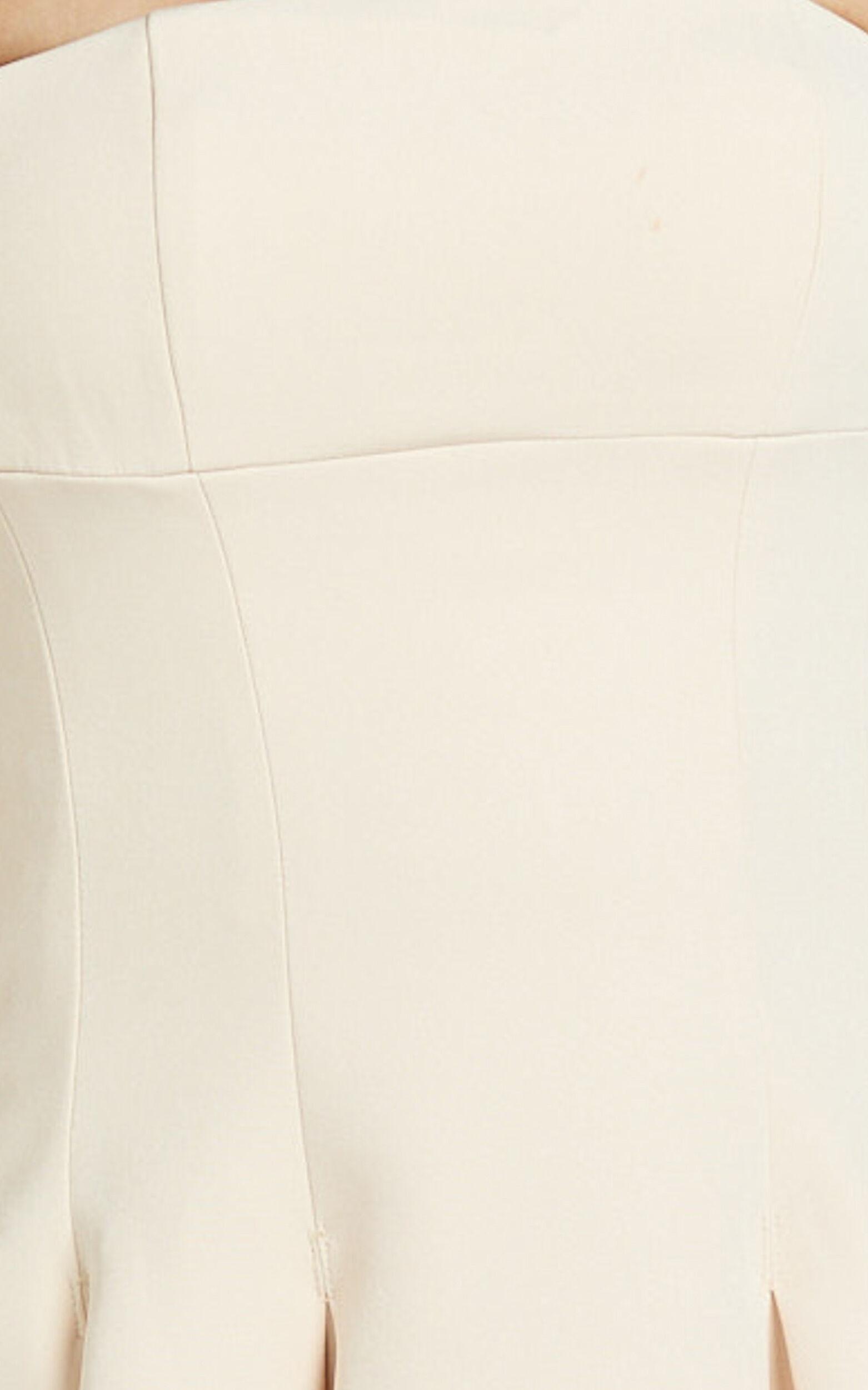 Luvy Mini Dress - Strapless Fit And Flare Dress in Cream Product Image