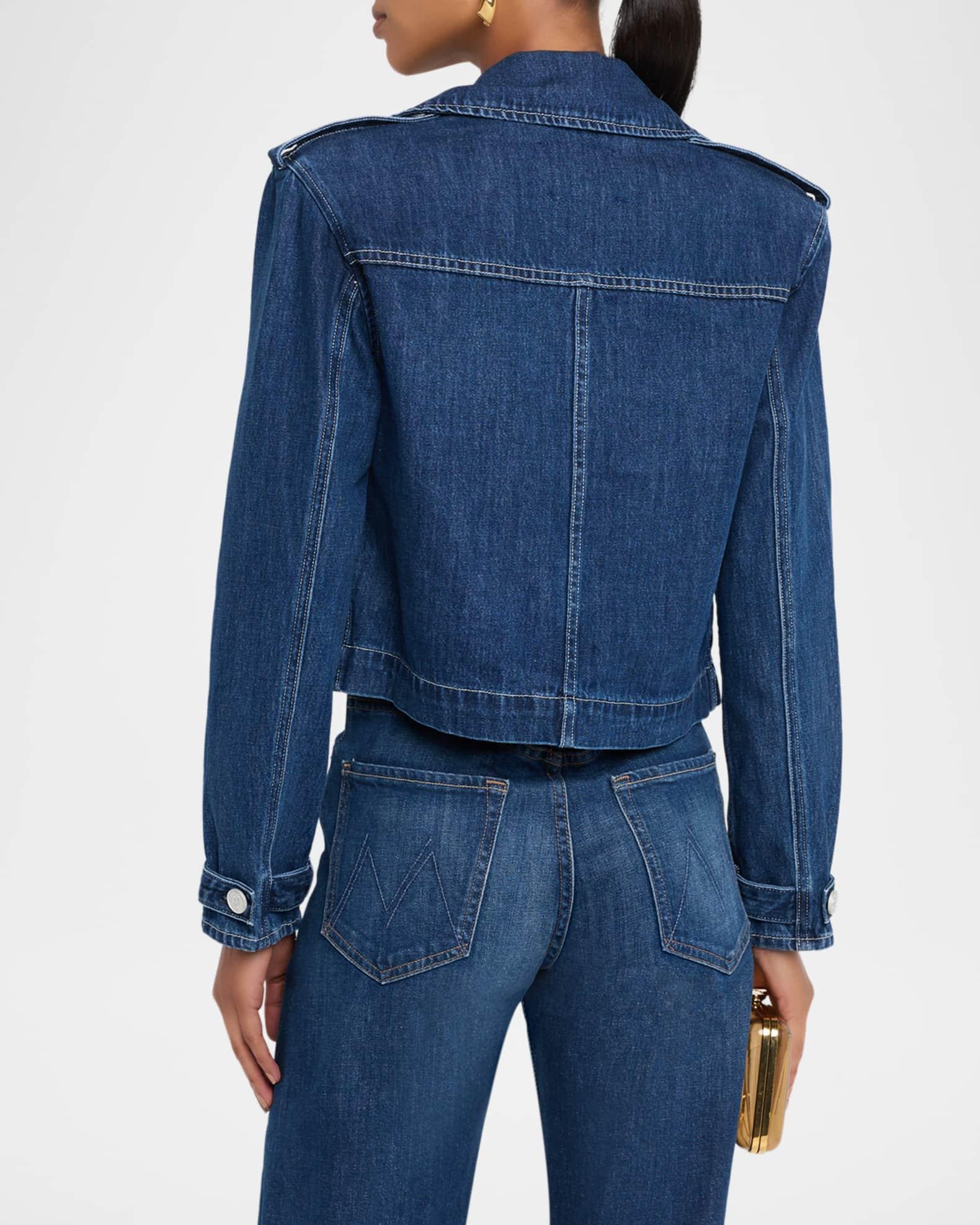 Maddox Cropped Denim Trench Coat Product Image