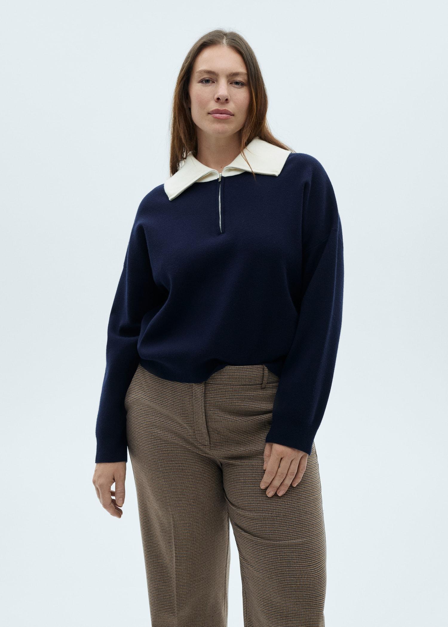 Mid-rise wideleg pants - Women | MANGO USA Product Image