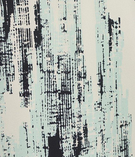 Calvin Klein Round Neck Short Sleeves Woven Print Top Product Image