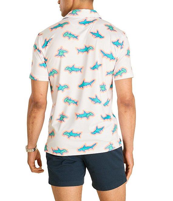 Chubbies Vanna Apex Shark Print Short Sleeve Performance Polo Shirt Product Image