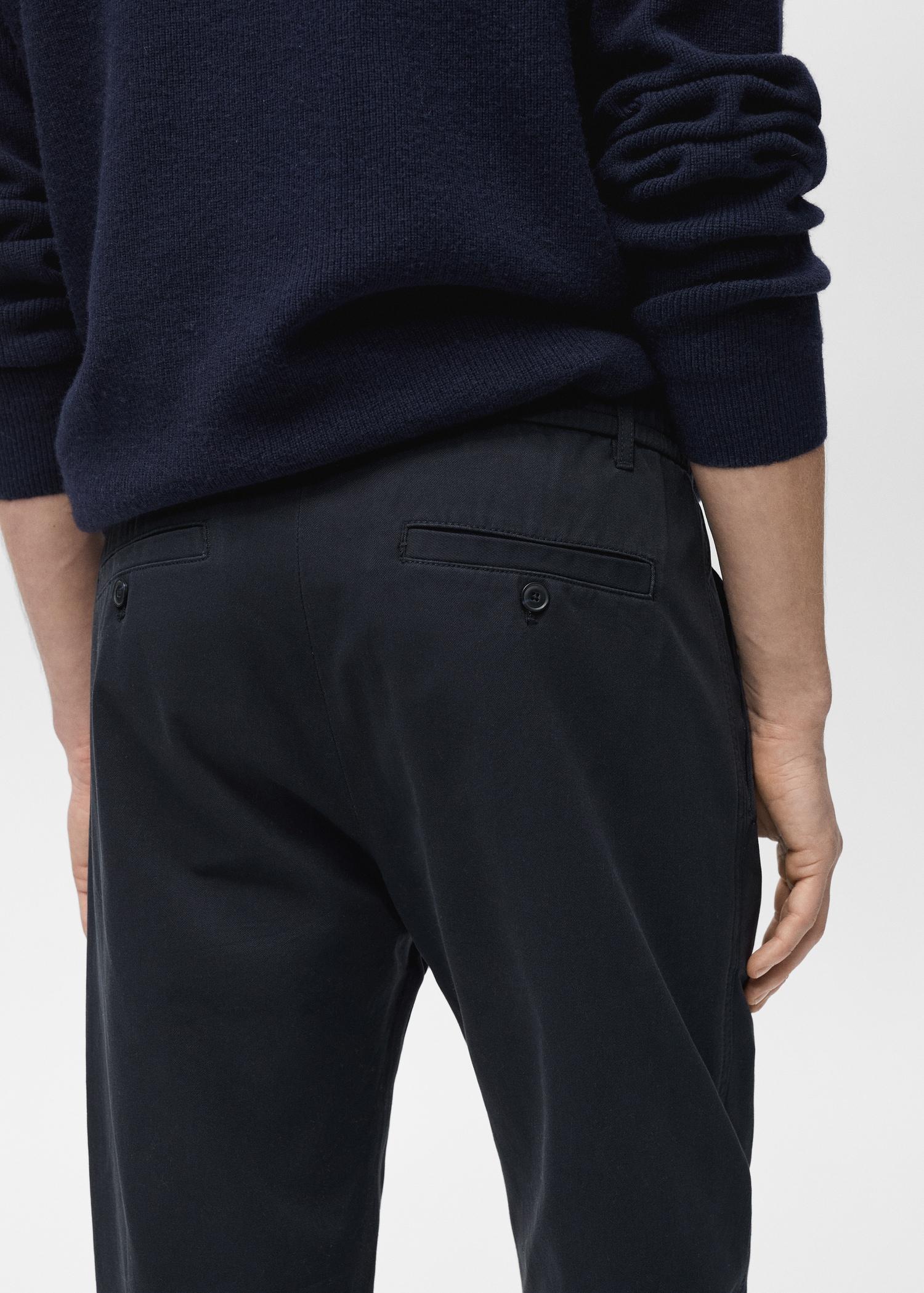 Regular-fit cotton pants with drawstring - Men | MANGO USA Product Image
