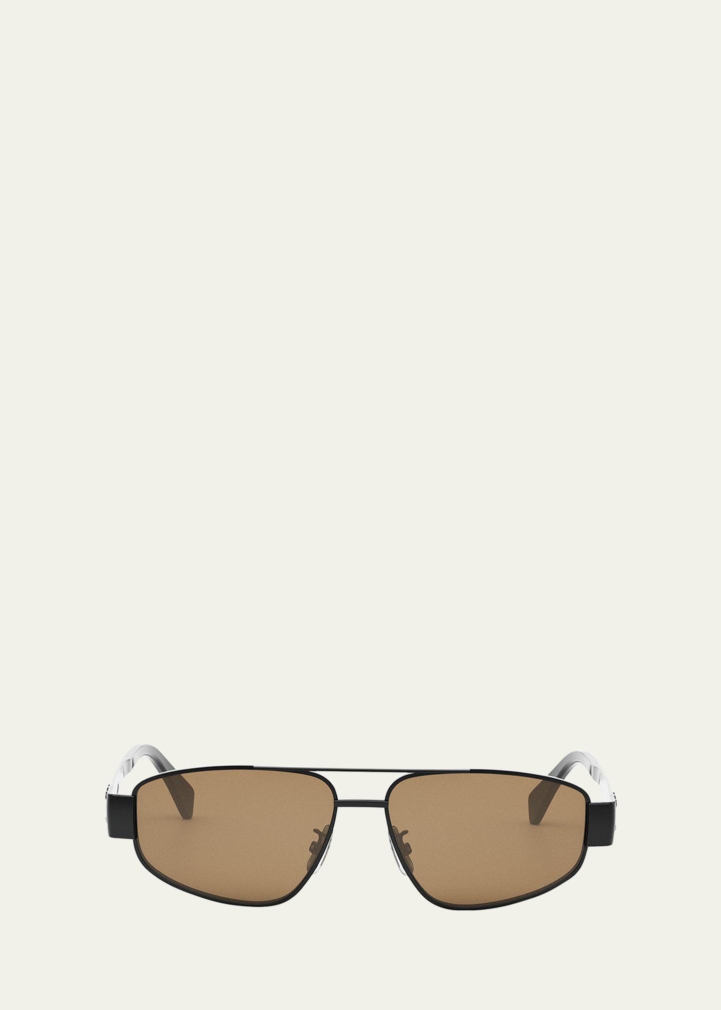 Mens Metal Triomphe 57MM Pilot Sunglasses Product Image