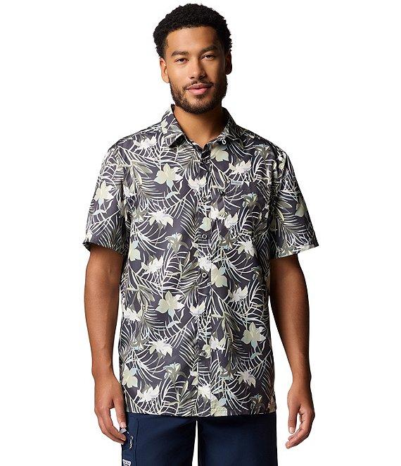 Columbia PFG Super Slack Tide Short-Sleeve Tropical Printed Woven Camp Shirt Product Image