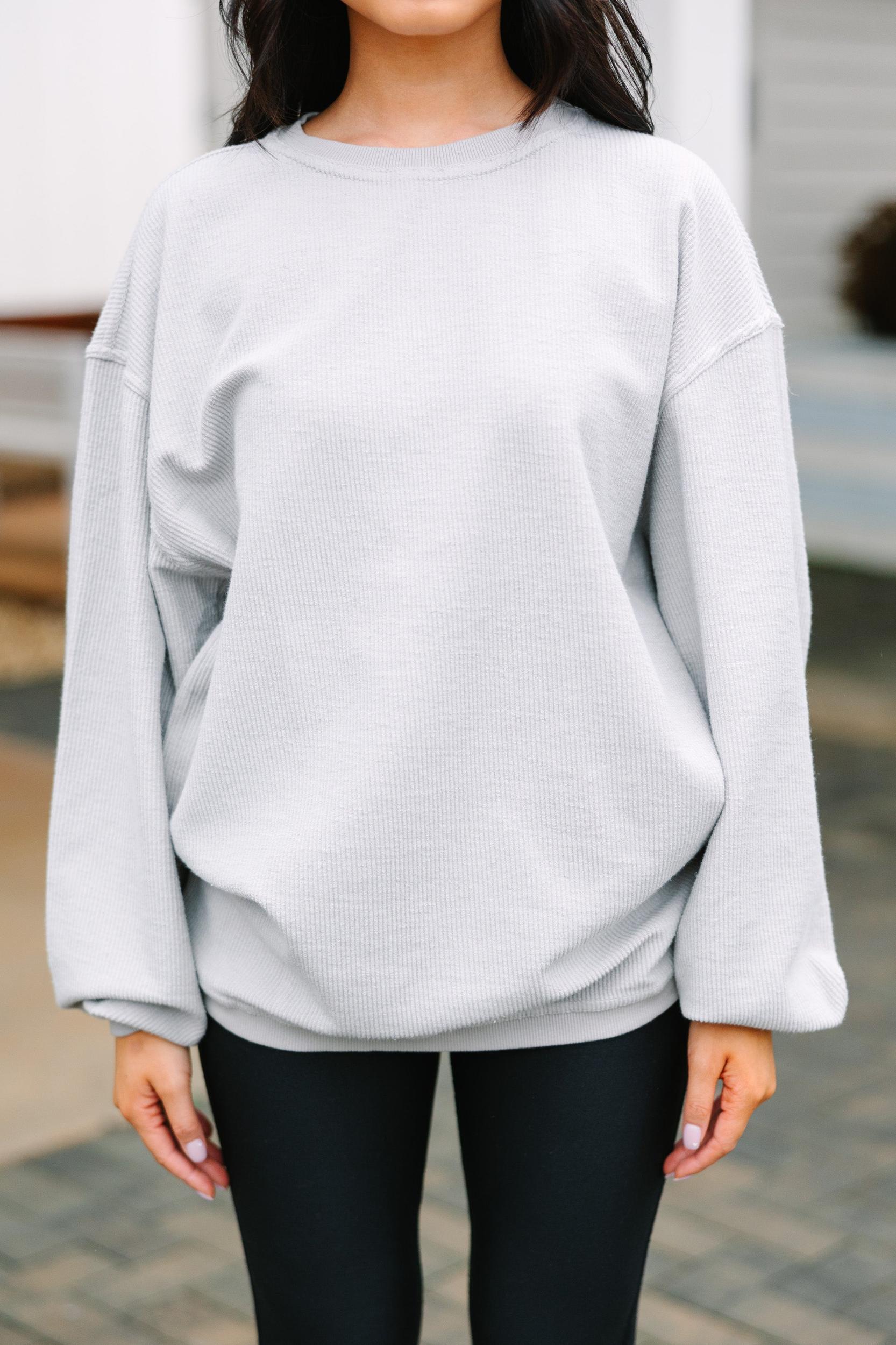 Get Together Silver Gray Corded Sweatshirt Female Product Image
