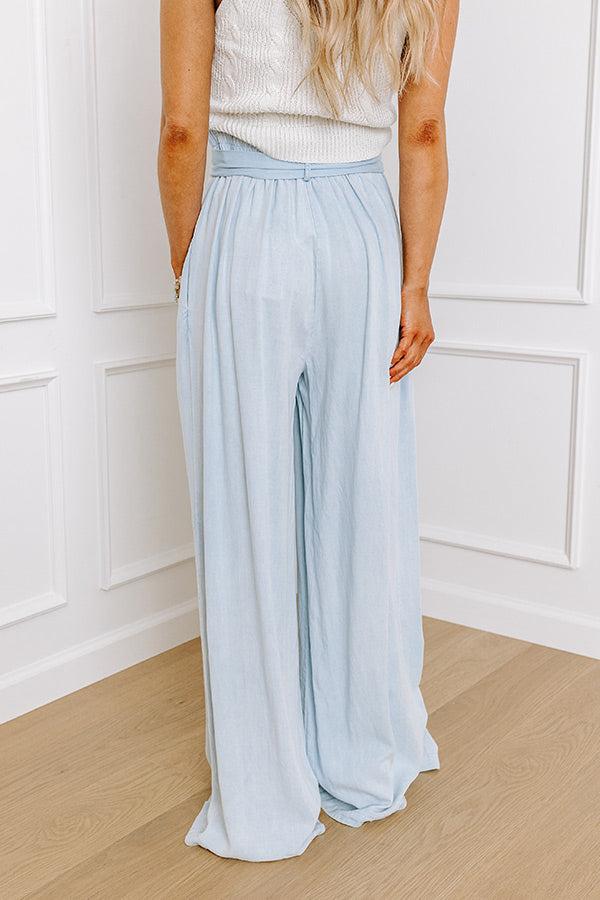 The Serena High Waist Chambray Pants in Light Wash Product Image