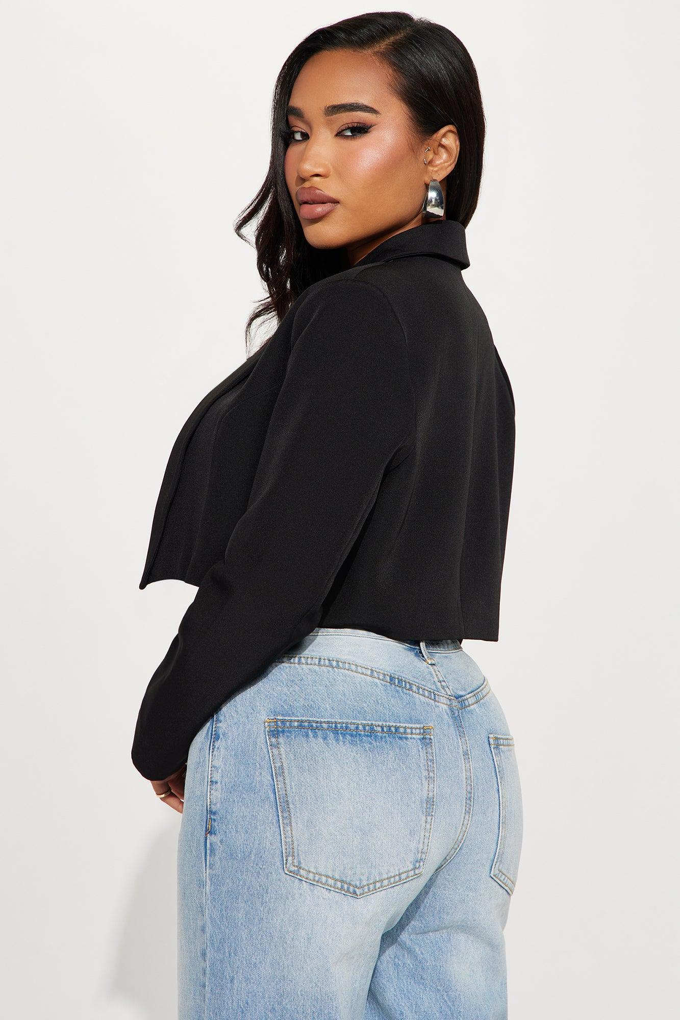 Business Plan Cropped Blazer - Black Product Image