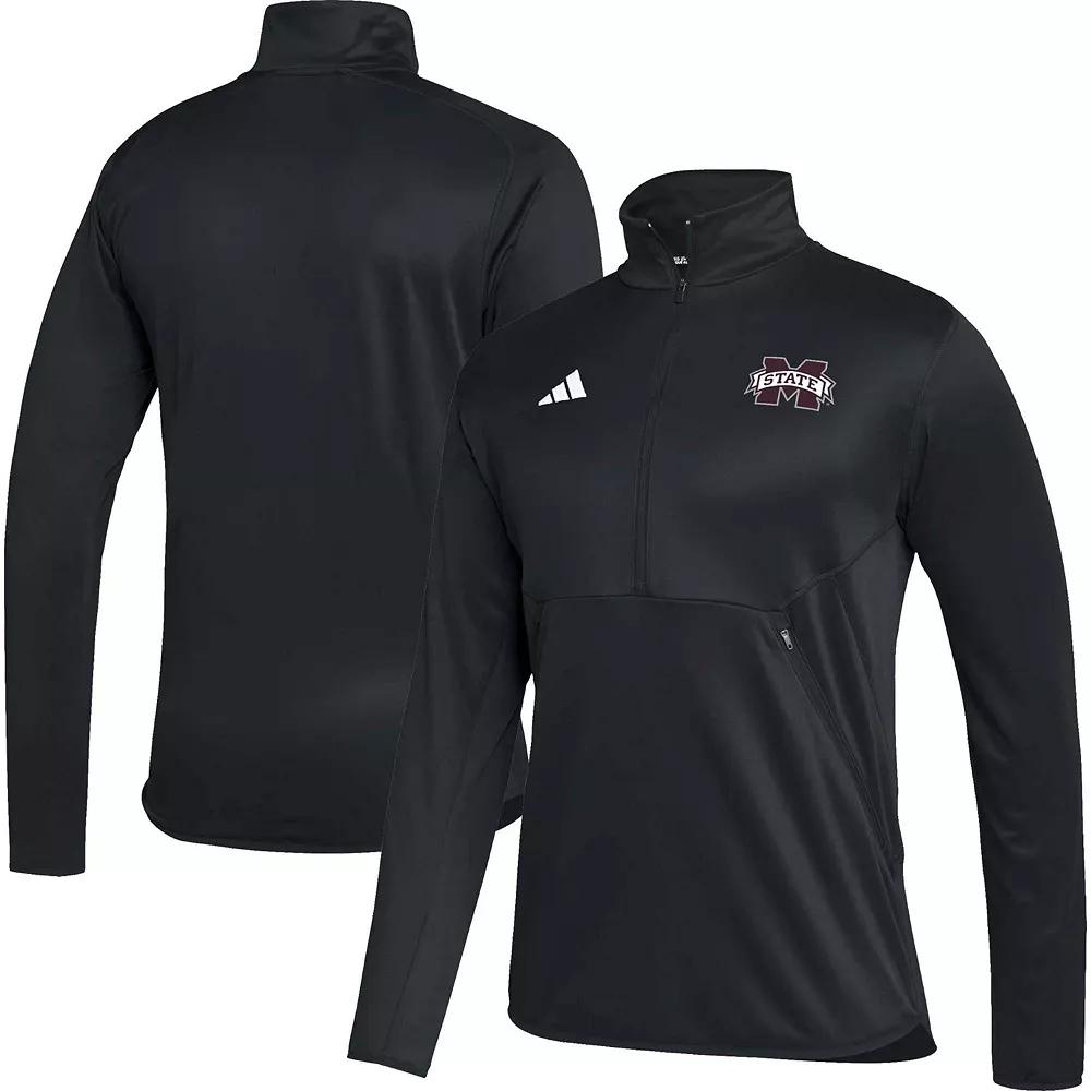 Men's adidas Black Mississippi State Bulldogs 2023 Sideline AEROREADY Half-Zip Top,  Product Image