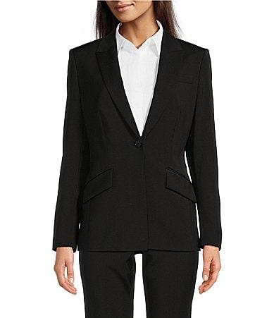 Womens Regular-Fit Jacket In Virgin Wool With Slit Cuffs Size 0 Product Image