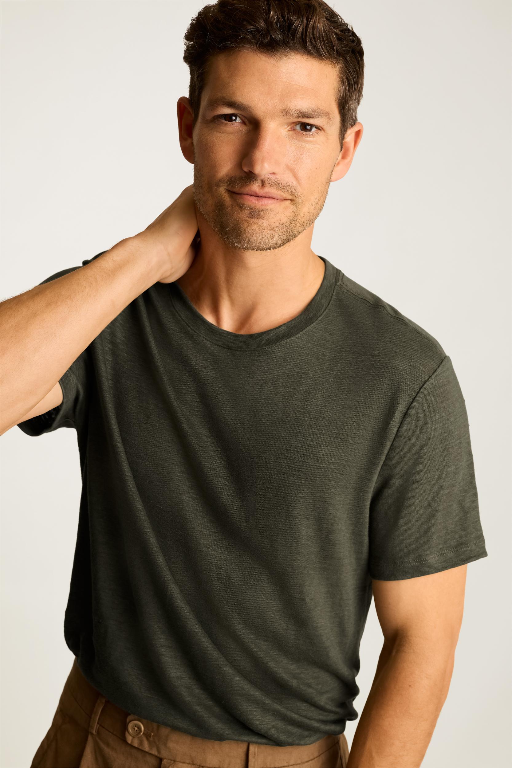 Linen Crew Neck Tee Product Image