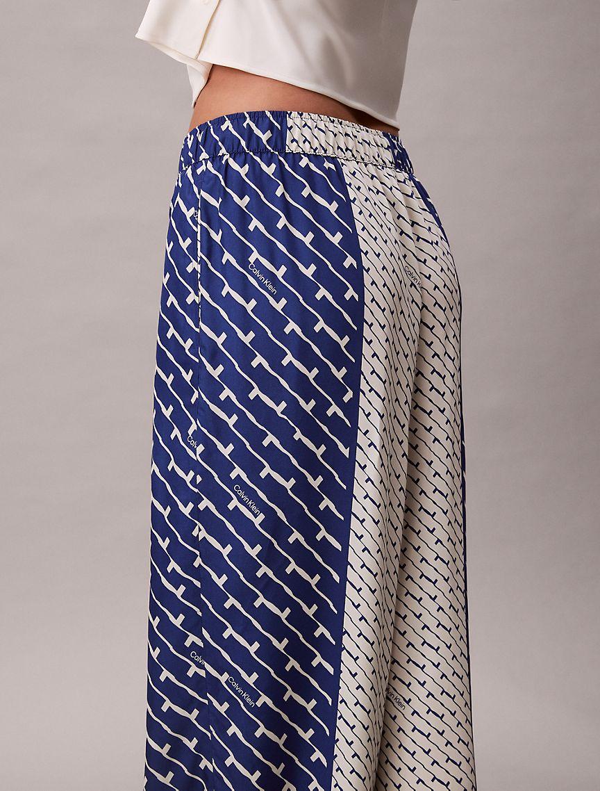 Printed Viscose Twill Wide Leg Pants Product Image