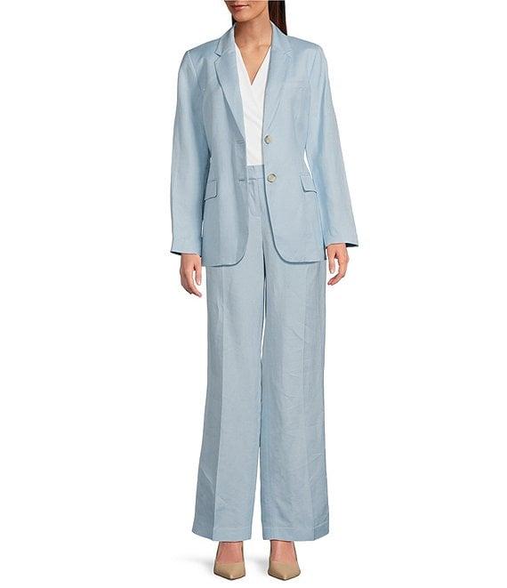 Anne Klein Refined Linen Notch Collar 2- Button Jacket Product Image