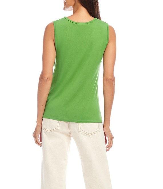 Karen Kane Pick-Up Crew Neck Sleeveless Stretch Jersey Top Product Image