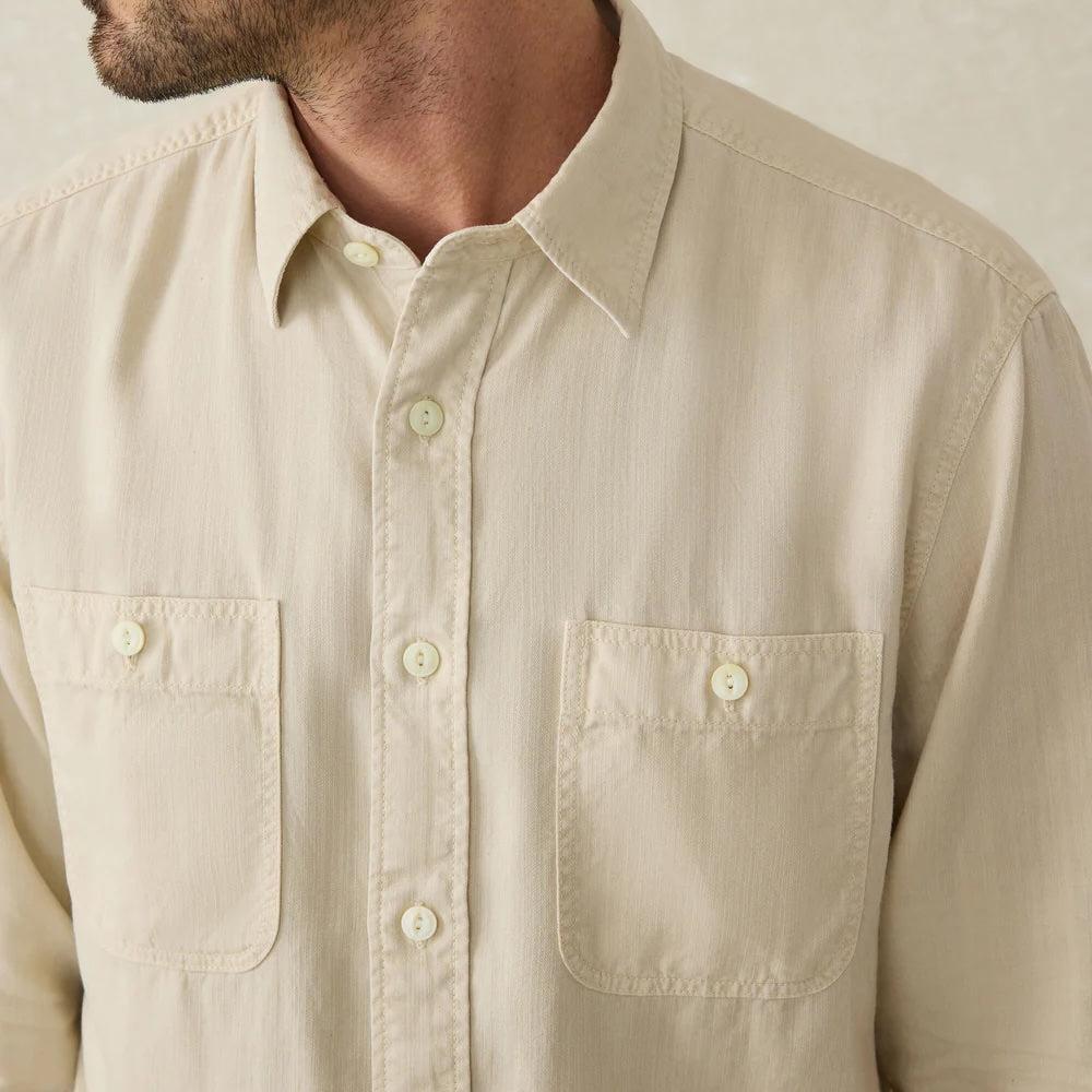Chambray Workshirt - Coastal Cream Product Image