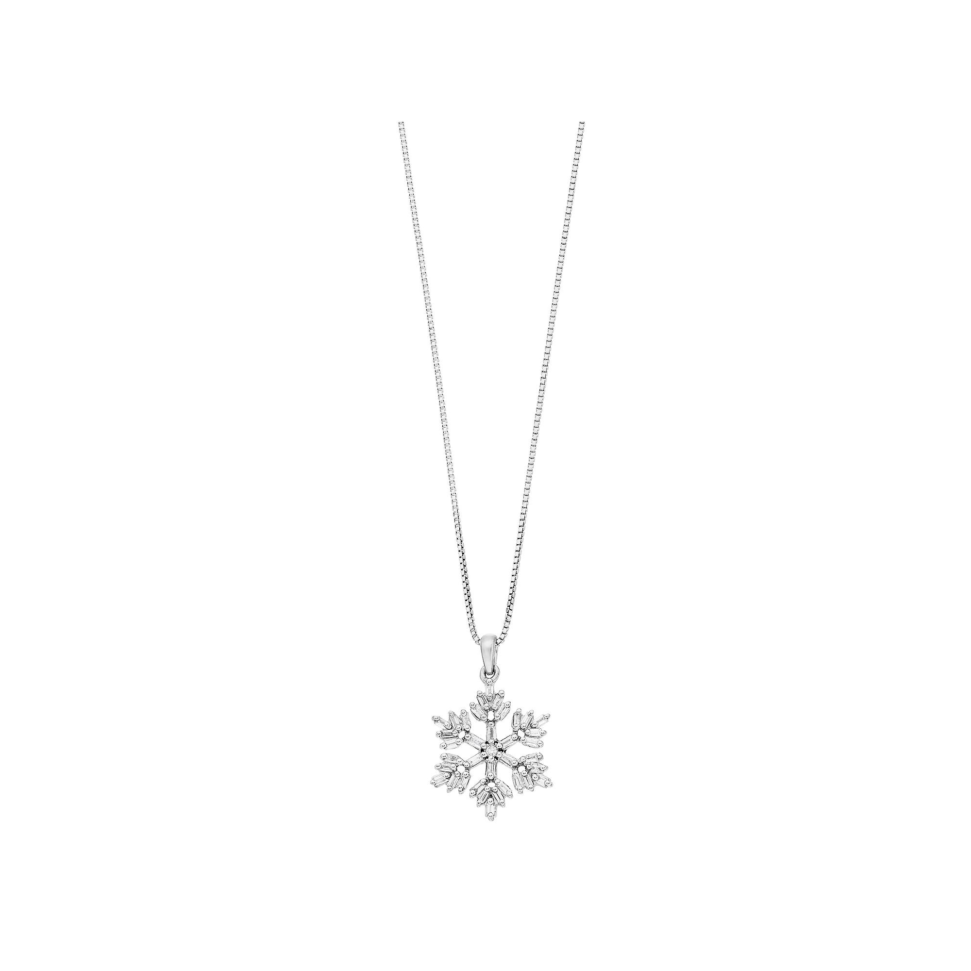 Gemminded Sterling Silver 1/4 Carat T.W. Diamond Snowflake Pendant Necklace, Women's, Size: 18" Product Image