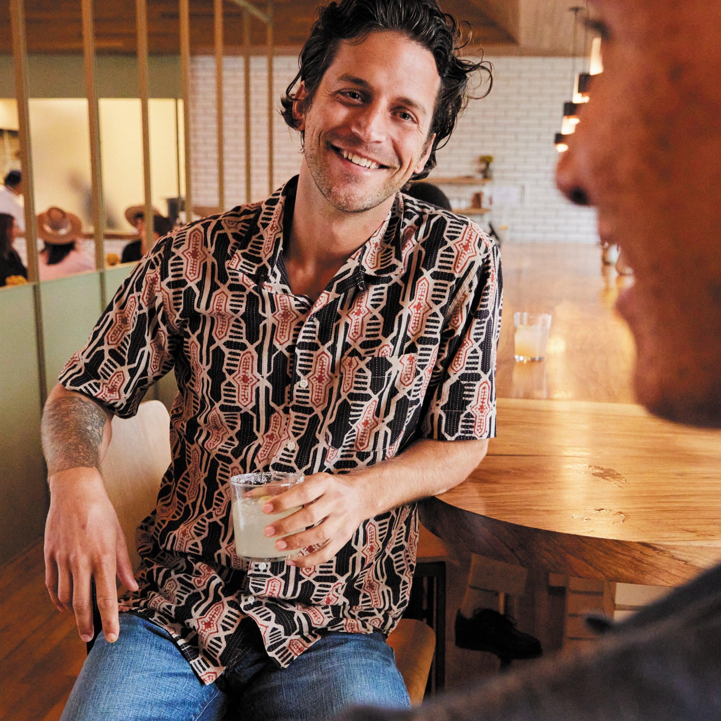 Geo Tile Block Print Shirt - Multi Product Image