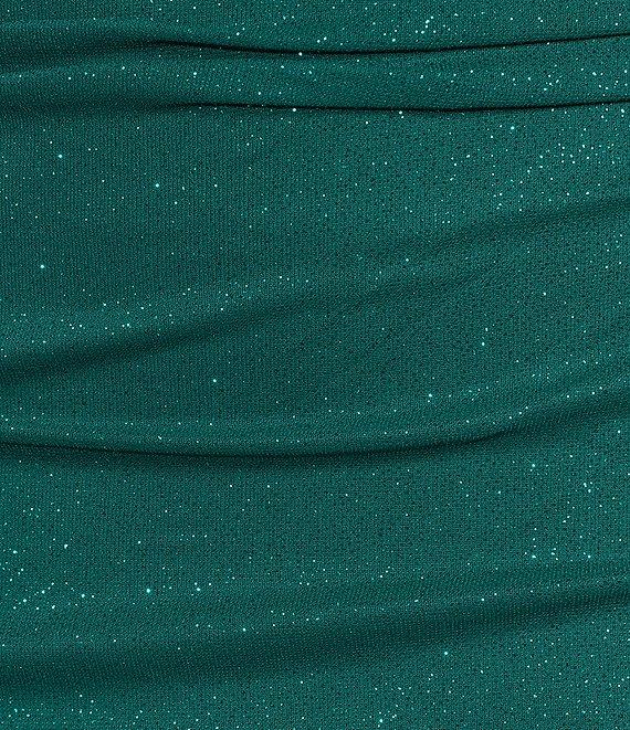 Jump One Shoulder Glitter Ruched Dress Product Image
