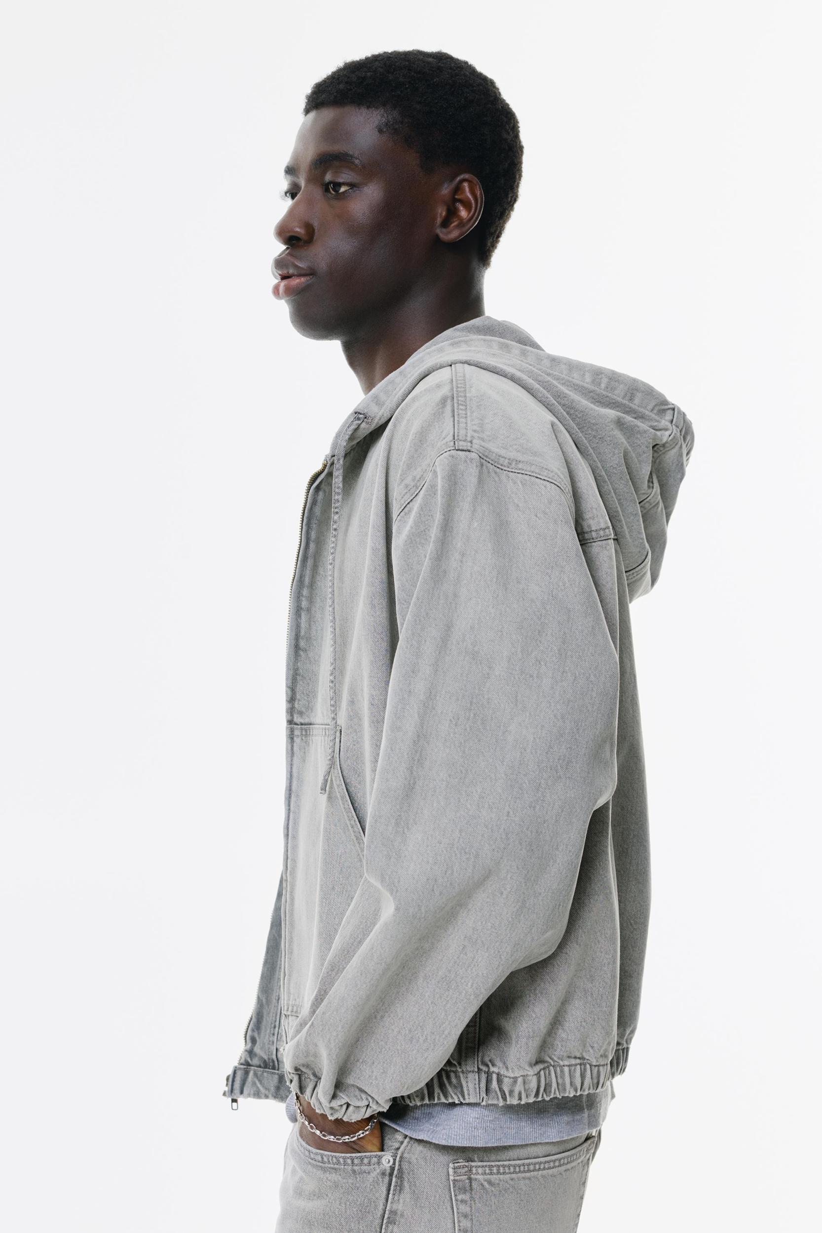 Denim hooded jacket Product Image