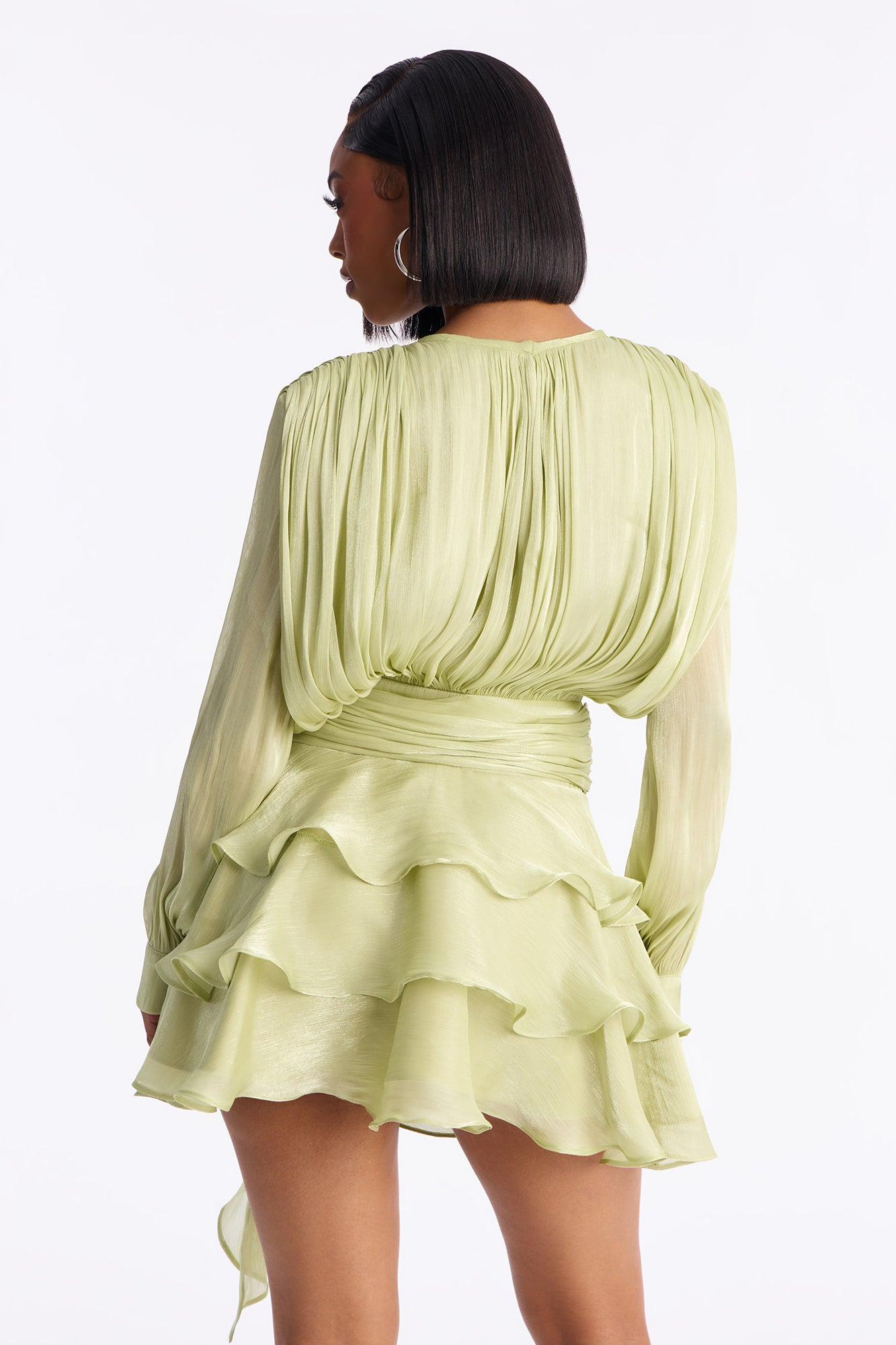 Giselle Soft Organza Mini Dress - Sage Female Product Image