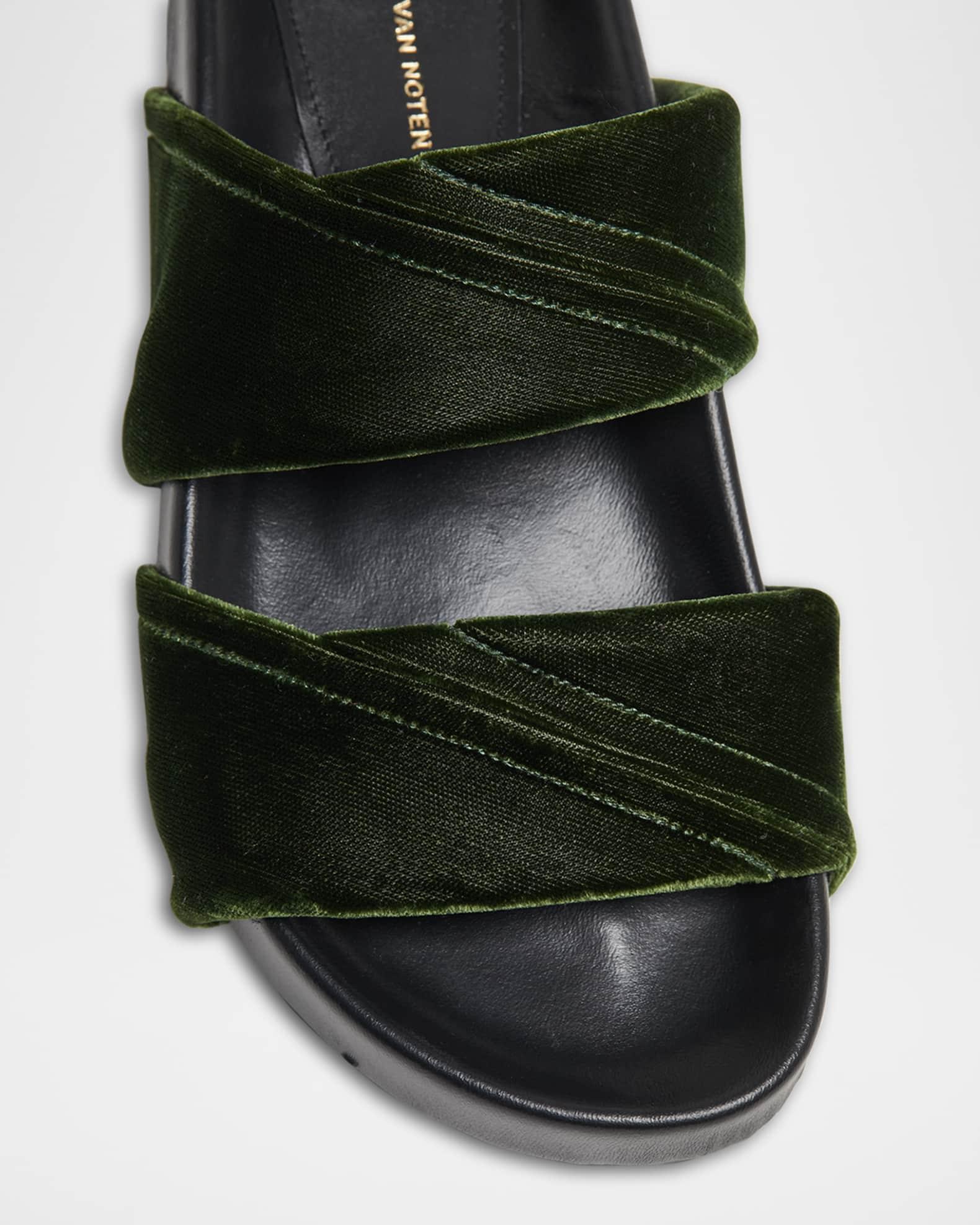 Velvet Platform Slide Sandals  Product Image