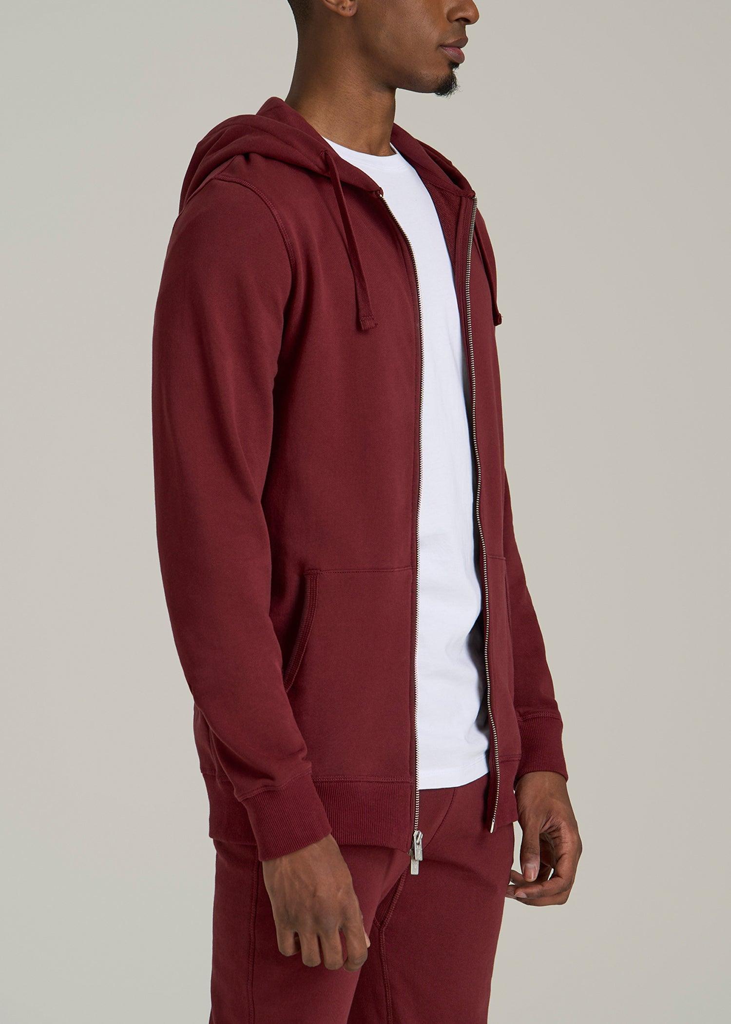 Wearever 2.0 French Terry Full-Zip Hoodie for Tall Men in Red Ochre Product Image