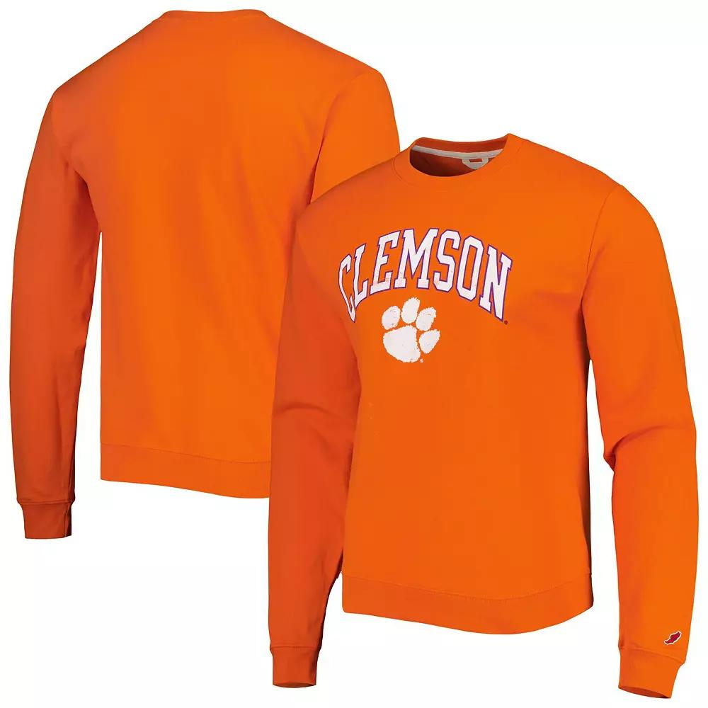 Men's League Collegiate Wear Orange Clemson Tigers 1965 Arch Essential Lightweight Pullover Sweatshirt,  Product Image