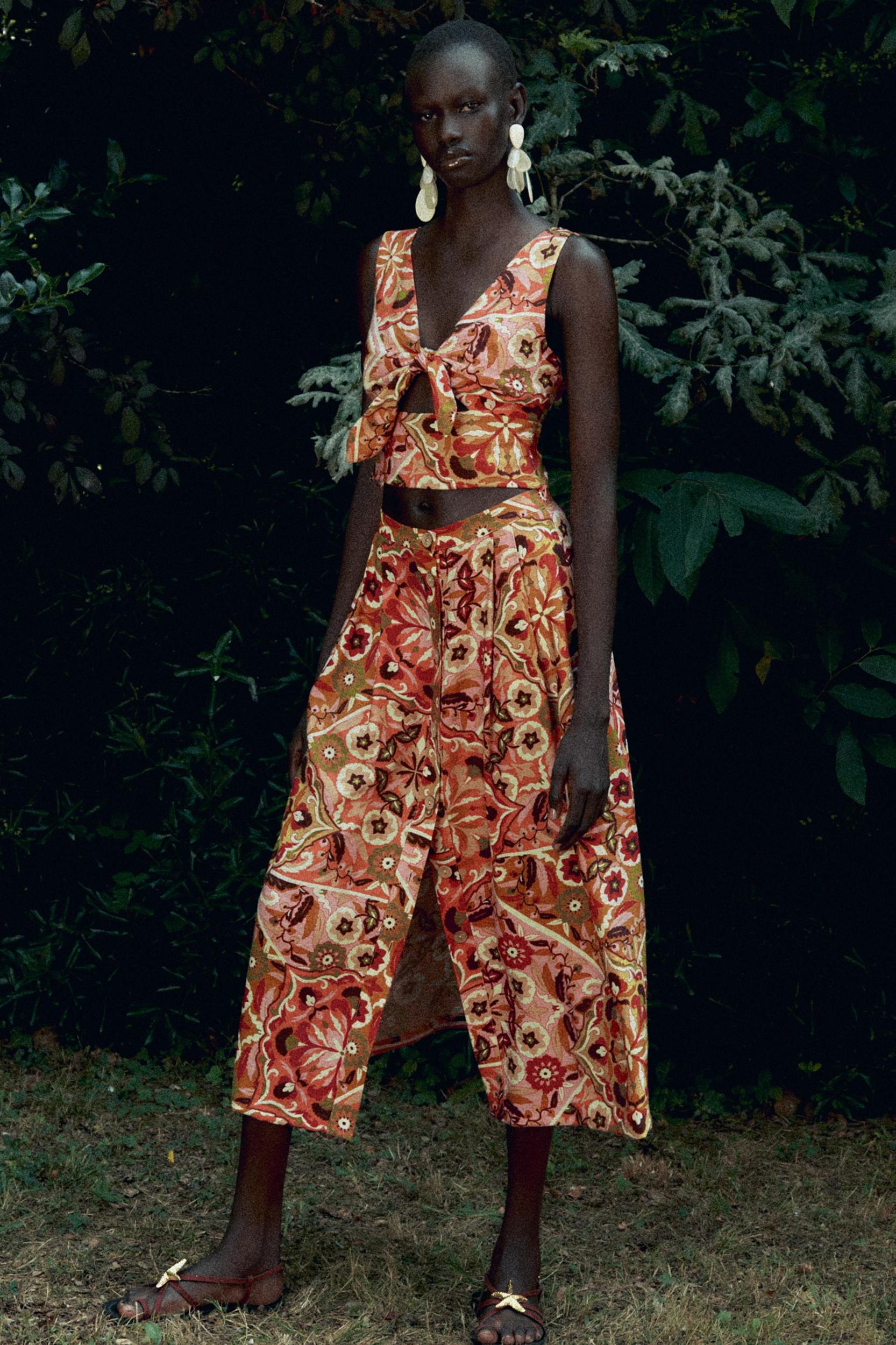 PRINTED RUSTIC MIDI SKIRT Product Image