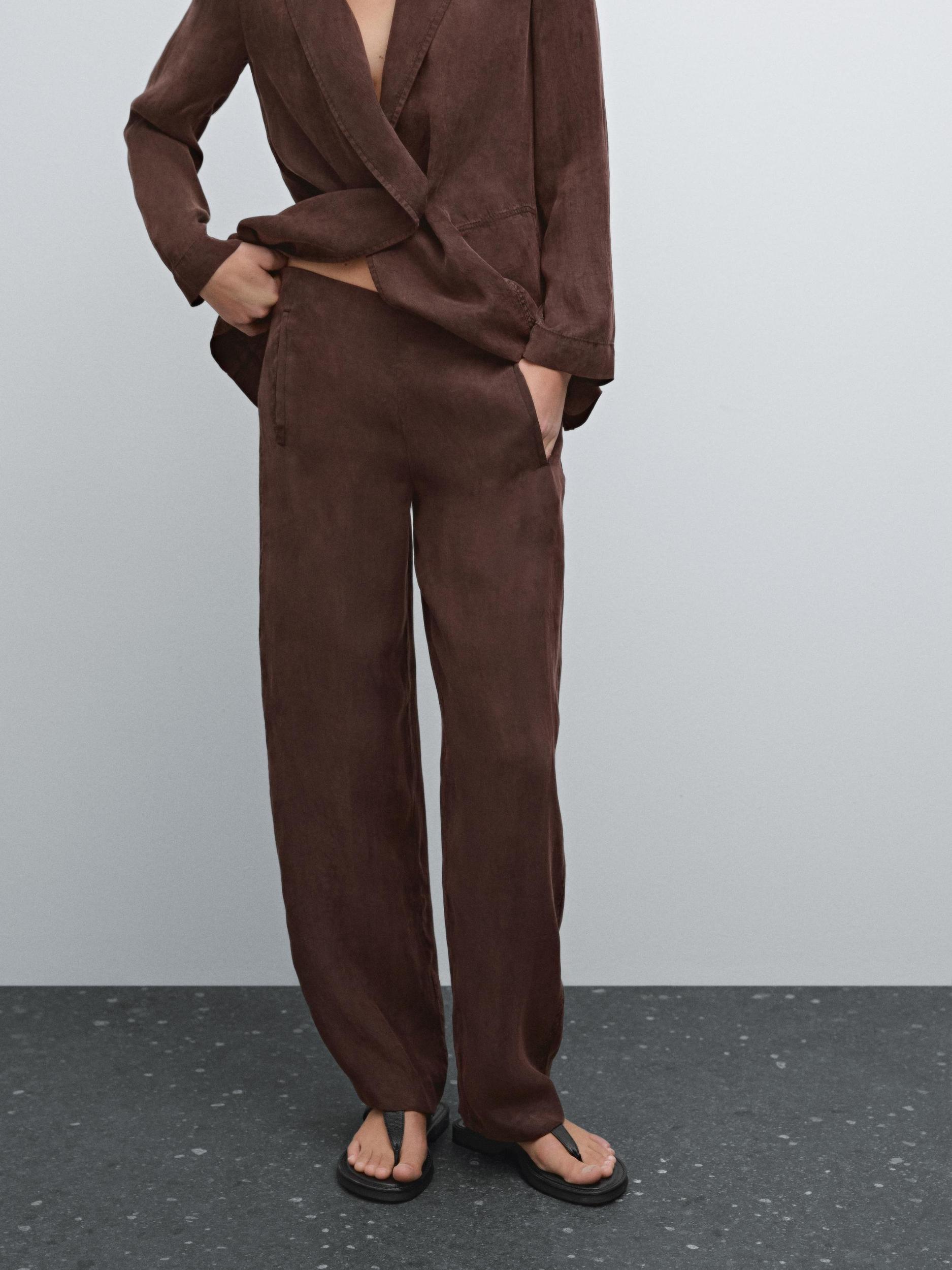 Flowing barrel fit co-ord trousers Product Image