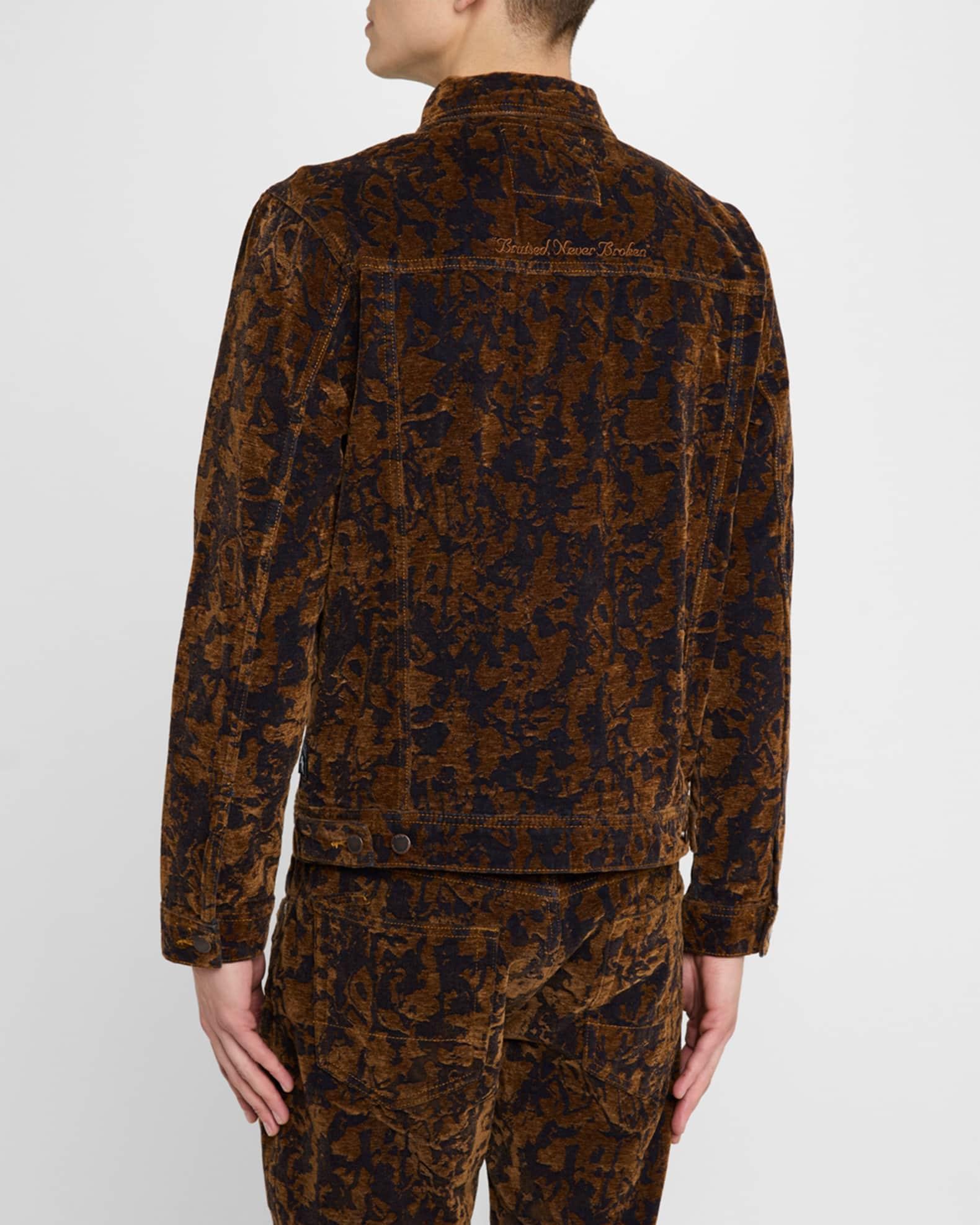 Men's Slim-Straight Jacquard Jeans Product Image