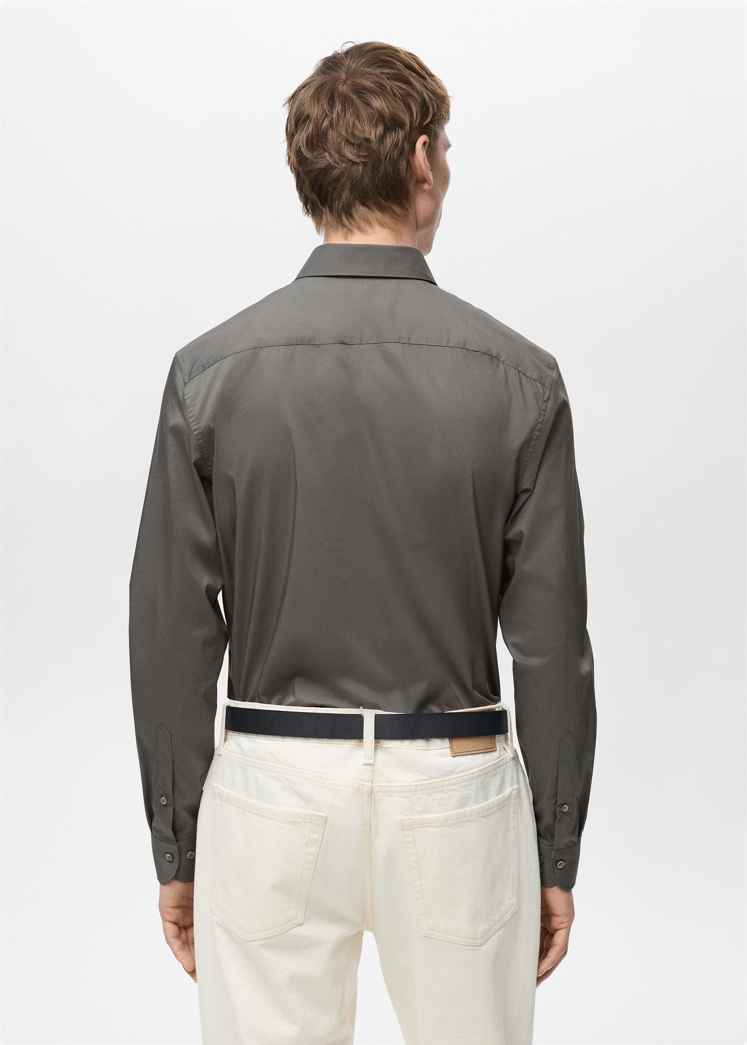 Regular-fit stretch cotton shirt - Men | MANGO USA Product Image