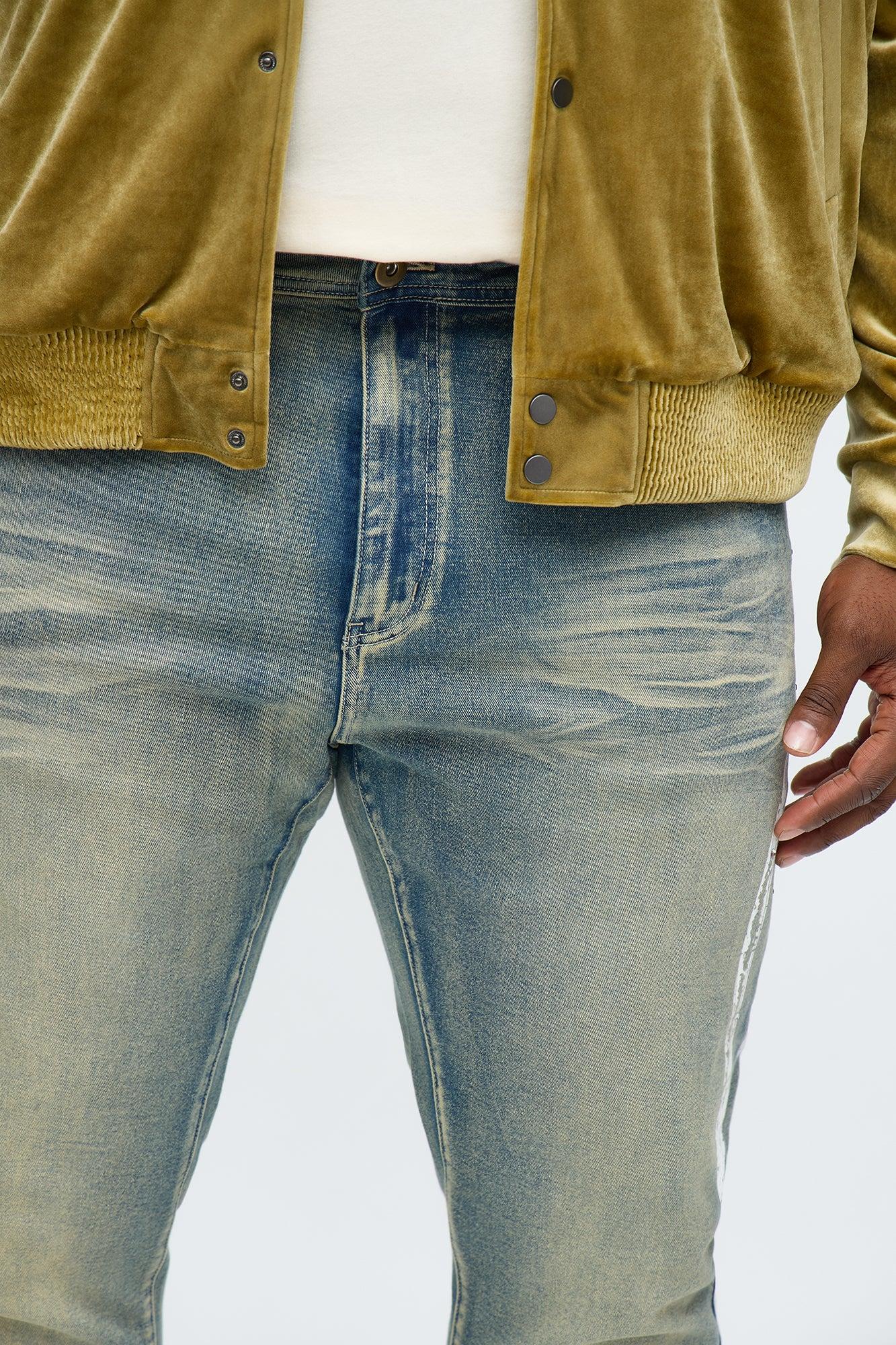 Stacked Skinny Flare Rockstar Life Jewel Jean - Light Wash Product Image