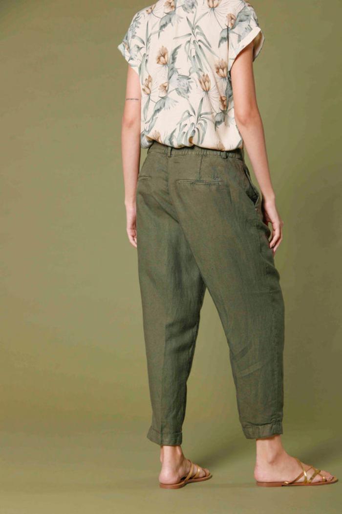 Linda Summer women's chino jogger pants in tencel and linen mat fabric relaxed Product Image