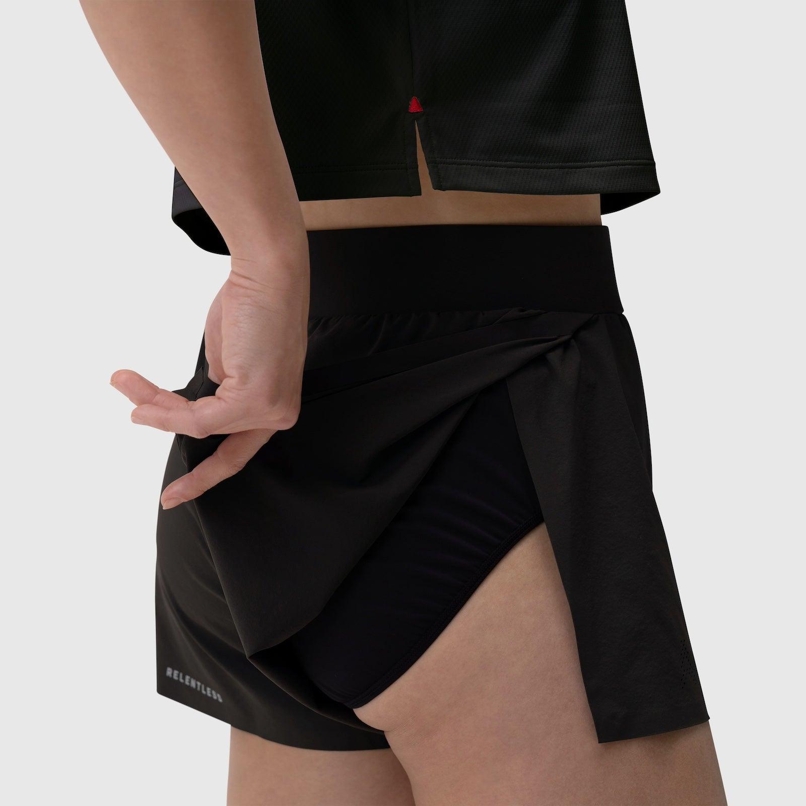 W026. Aerotex™ Side Split Run Short - Black Product Image