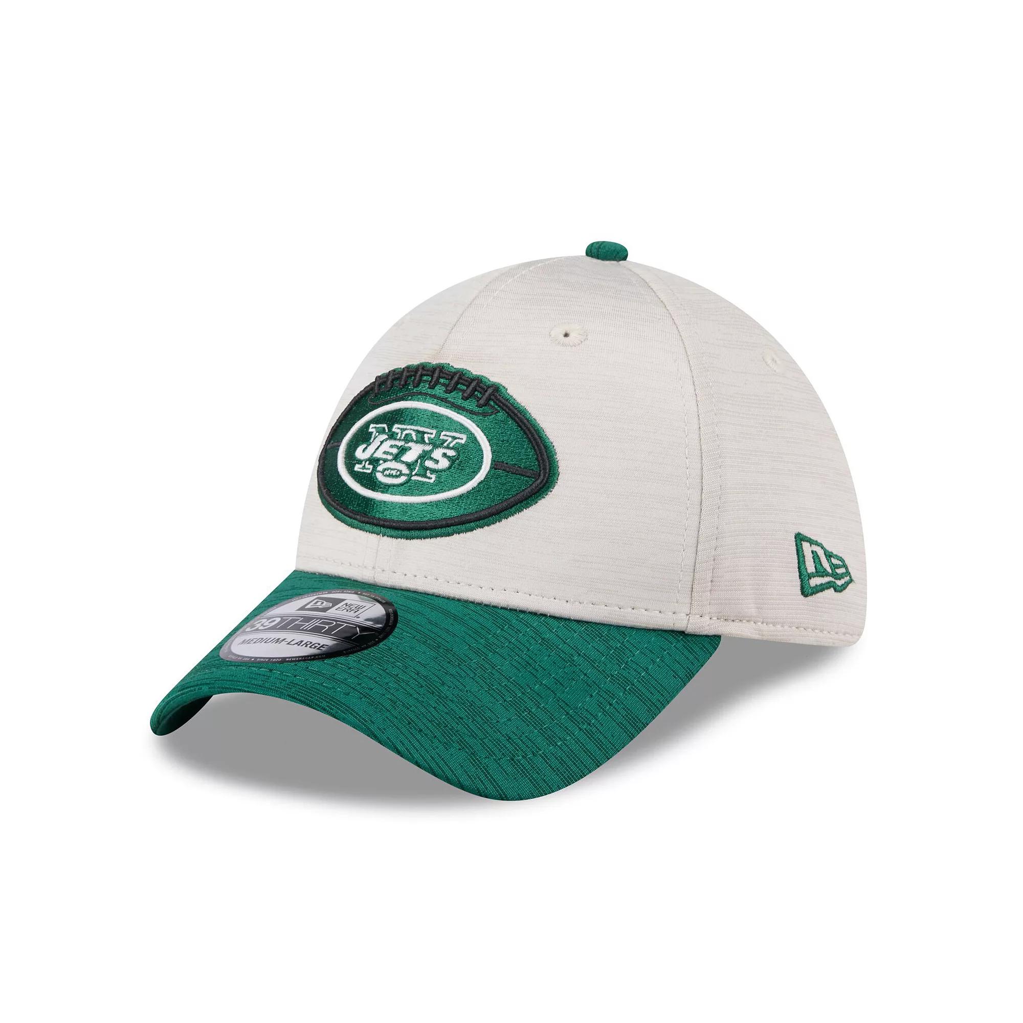 Men's New Era Stone/Green New York Jets 2024 Sideline Historic 39THIRTY Flex Hat, Size: Medium/Large, Team Product Image