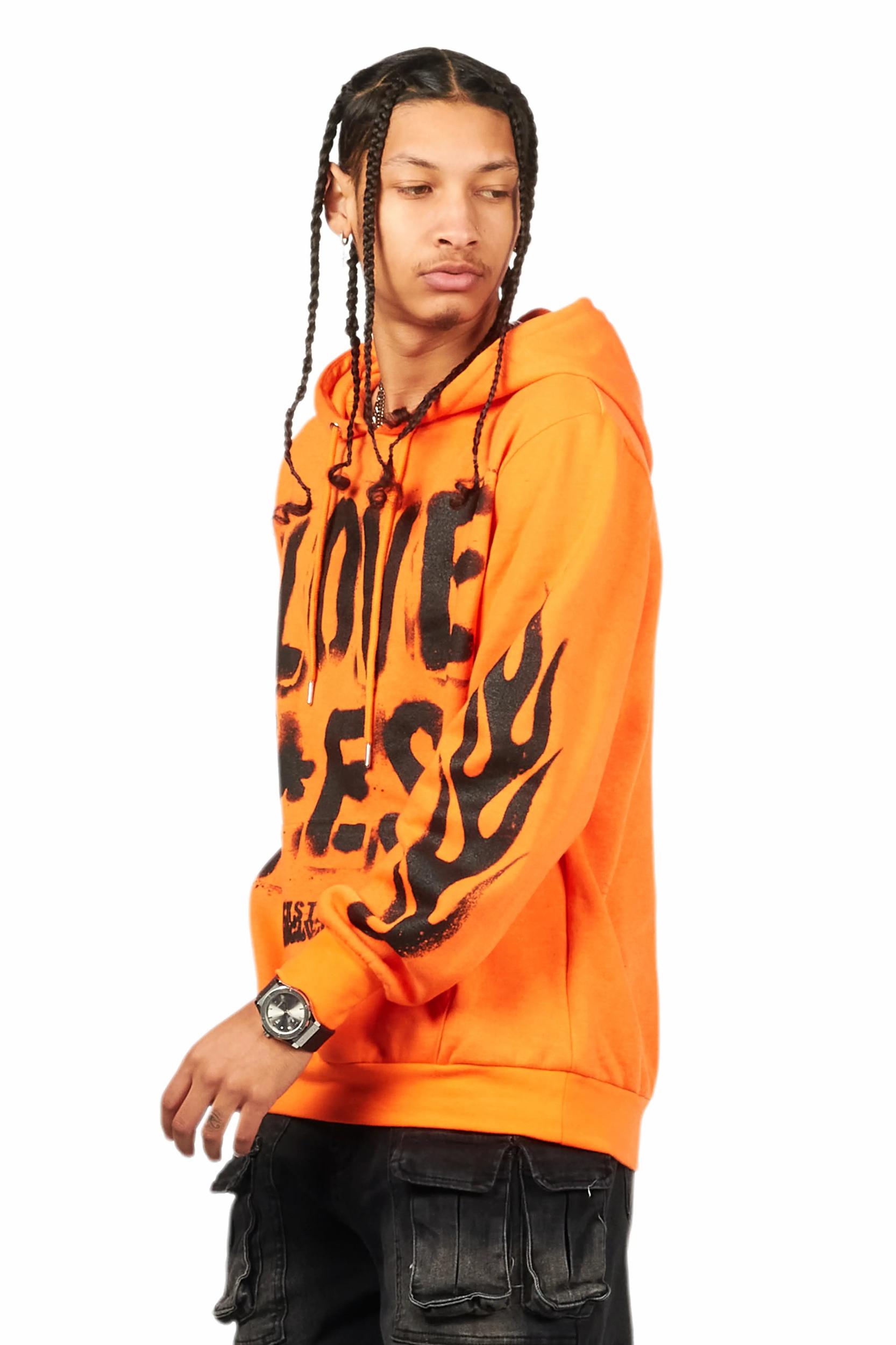 Banyan Orange Graphic Hoodie Male Product Image