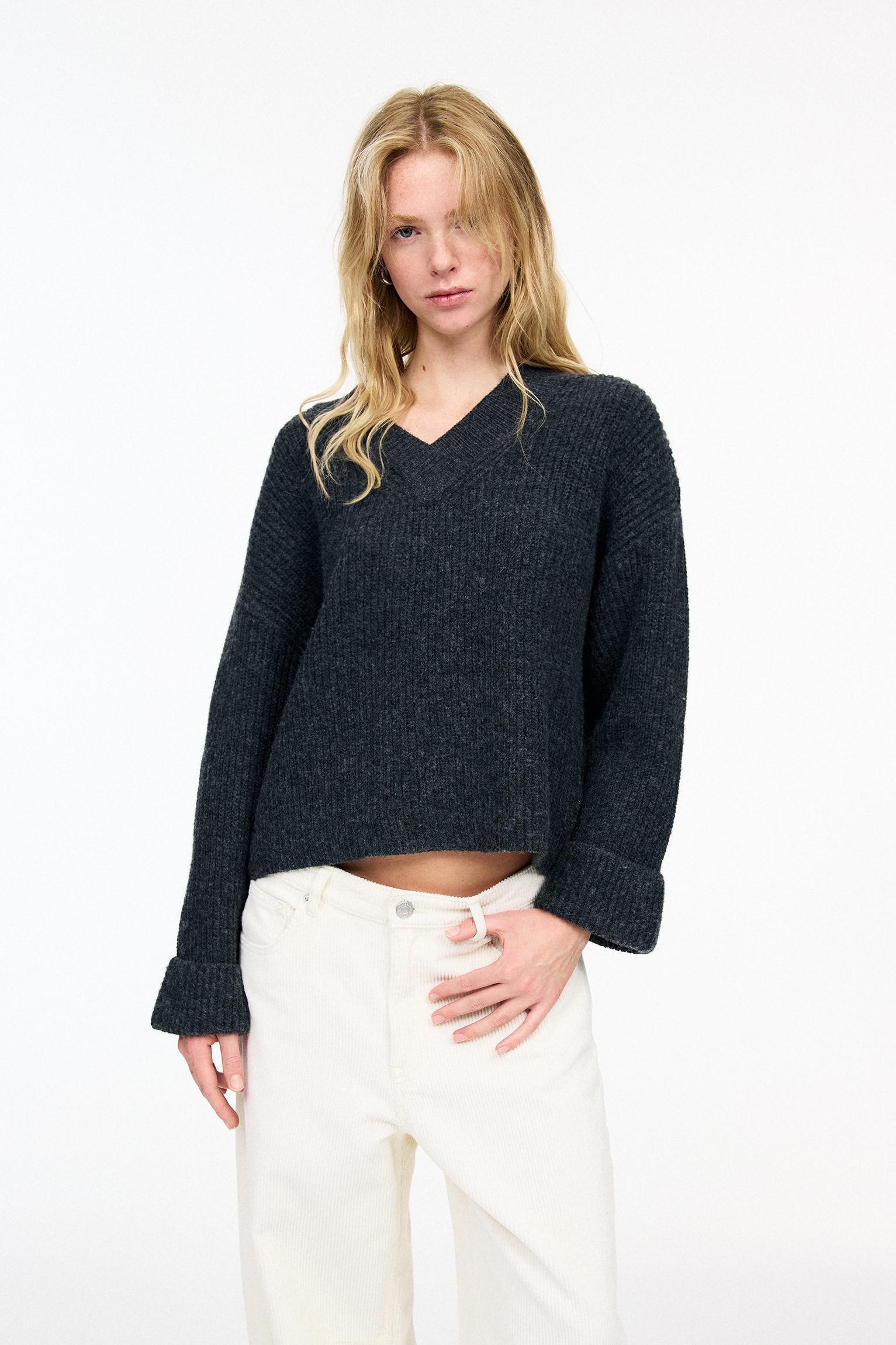Purl knit sweater Product Image