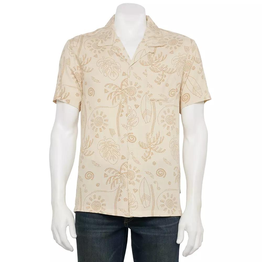 Men's Reverse Threads Men's Reverse Threads Dante Print Button Down-Shirt, Size: Small, Turtledove Product Image