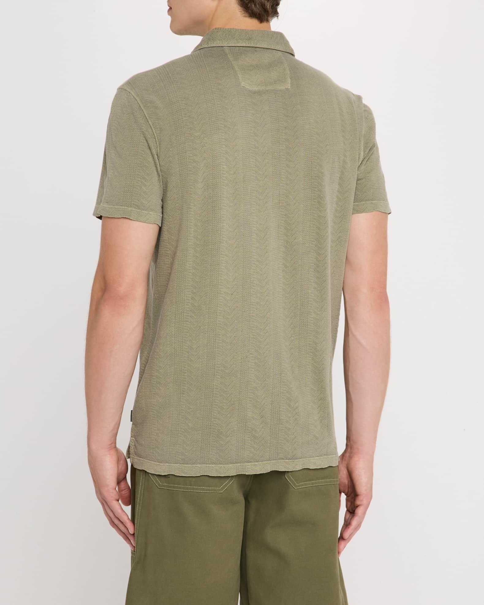 Men's Zion Jacquard Johnny Collar Polo Shirt Product Image
