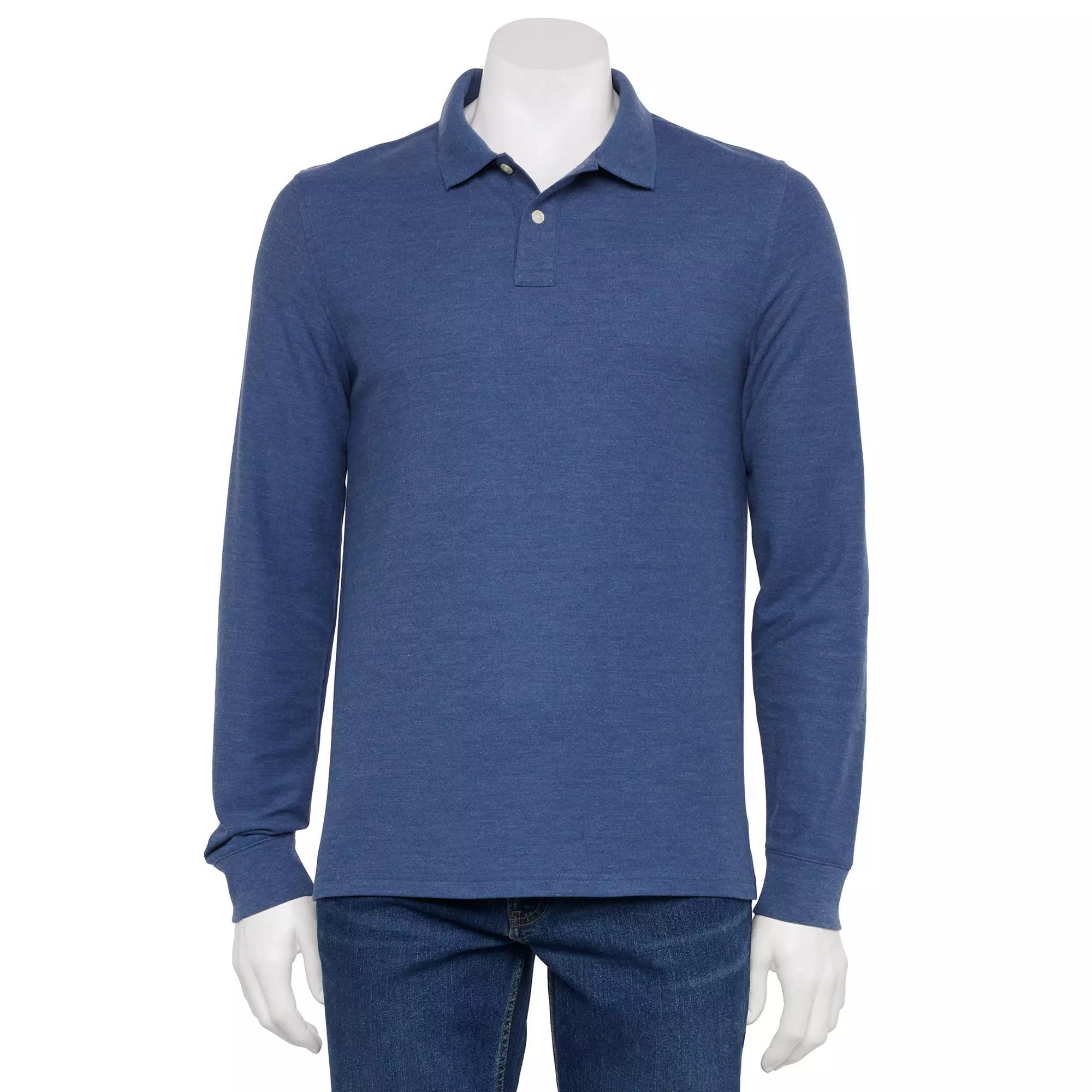 Men's Sonoma Goods For Life® Long Sleeve Pique Polo,  Product Image