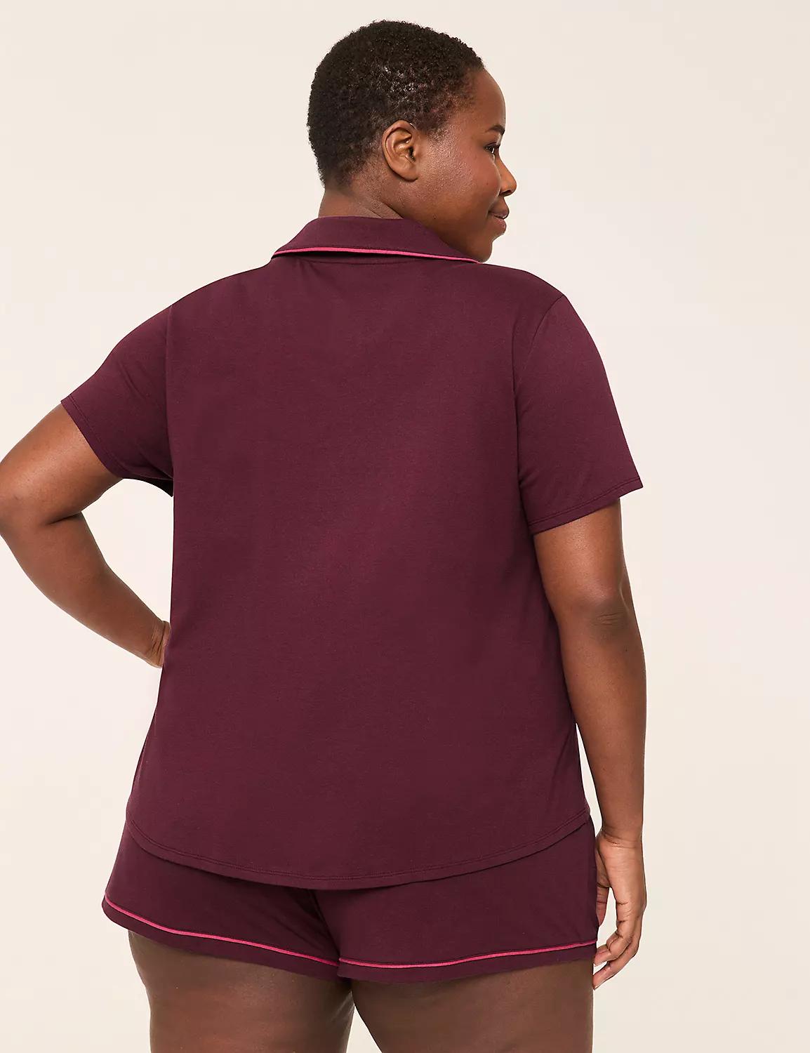 Comfy Cotton Notch-Neck Top & Short PJ Set Product Image