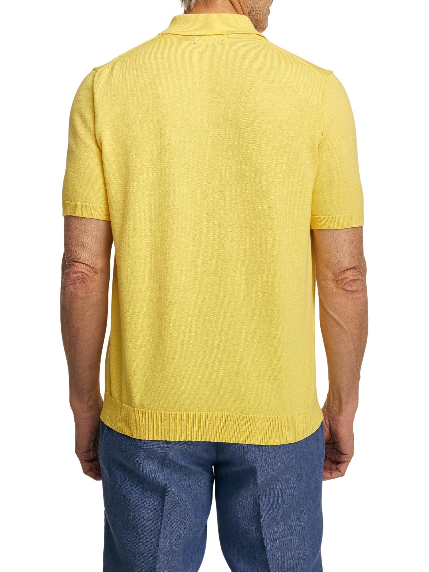 Supima Cotton Three Button Polo - Light Yellow Product Image