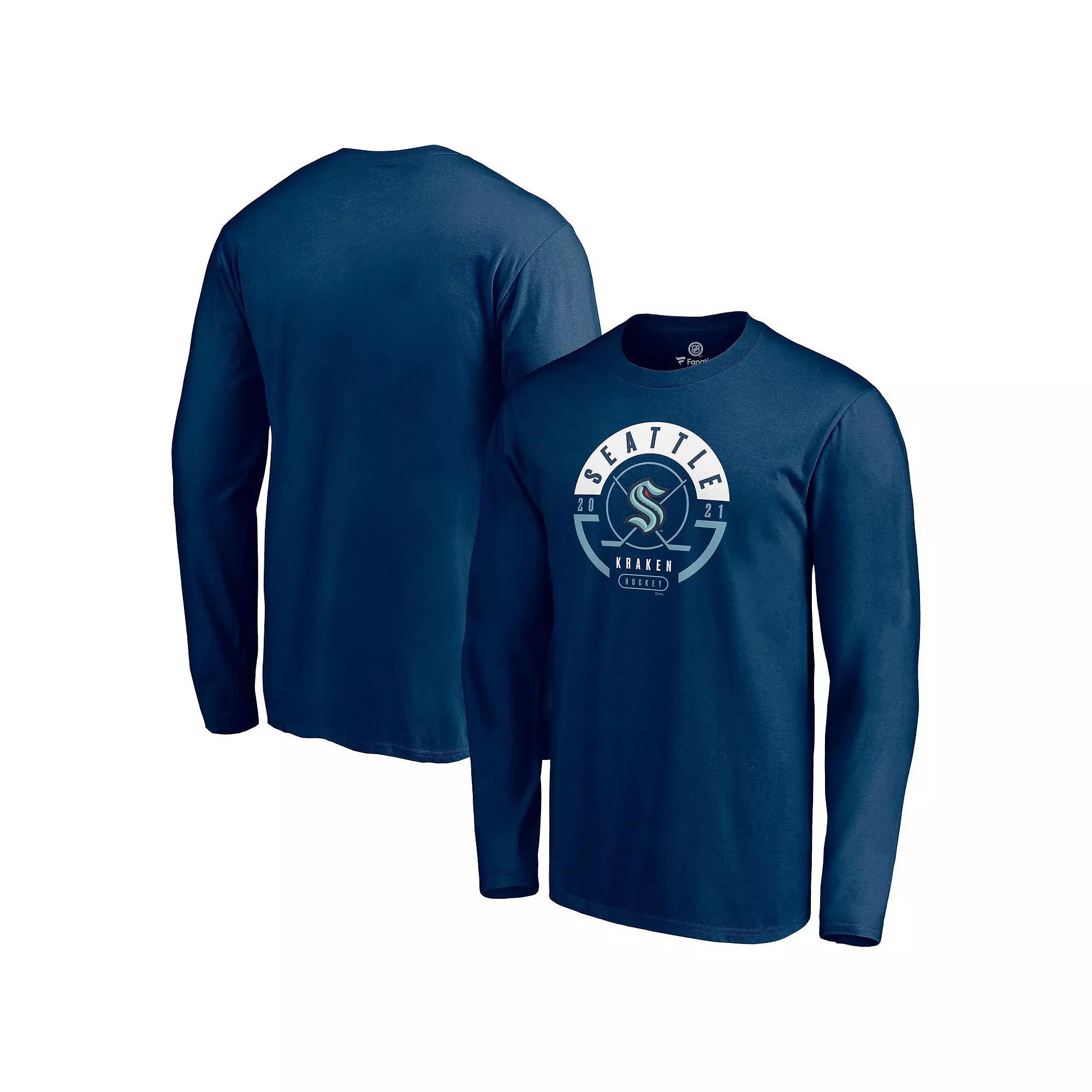 Mens Fanatics Deep Sea Blue Seattle Kraken Block Party Long Sleeve T-Shirt Krk Blue Product Image