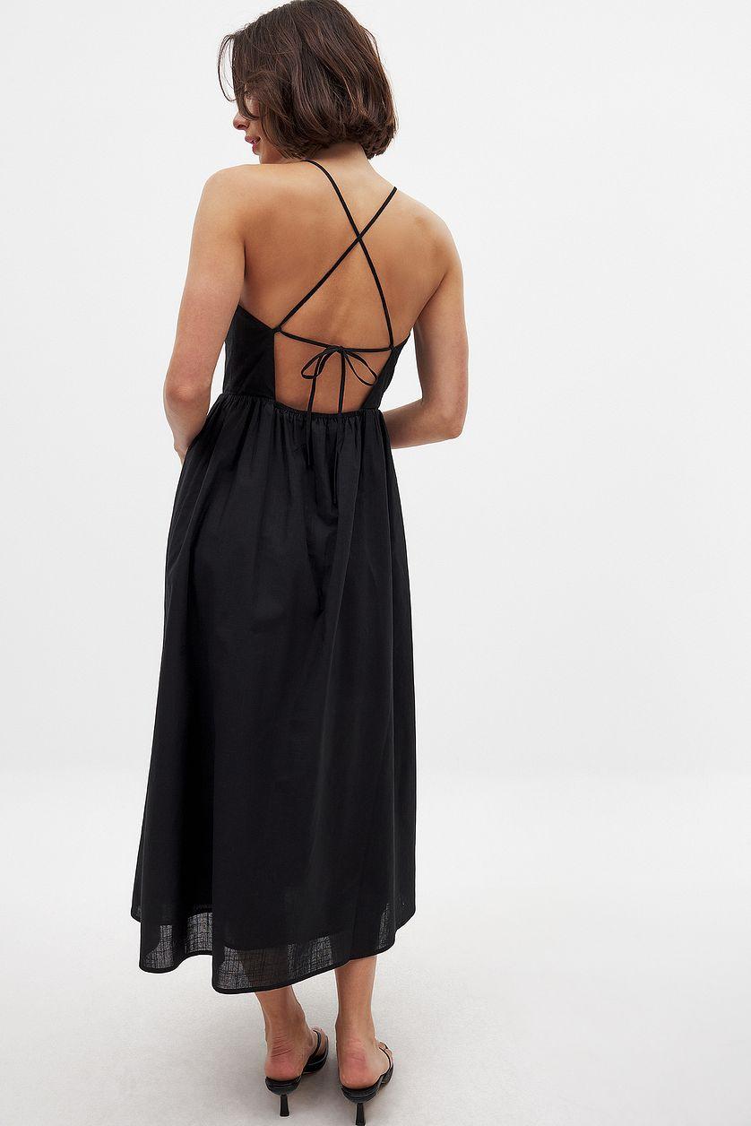 Open Back Tie Detail Midi Dress Product Image