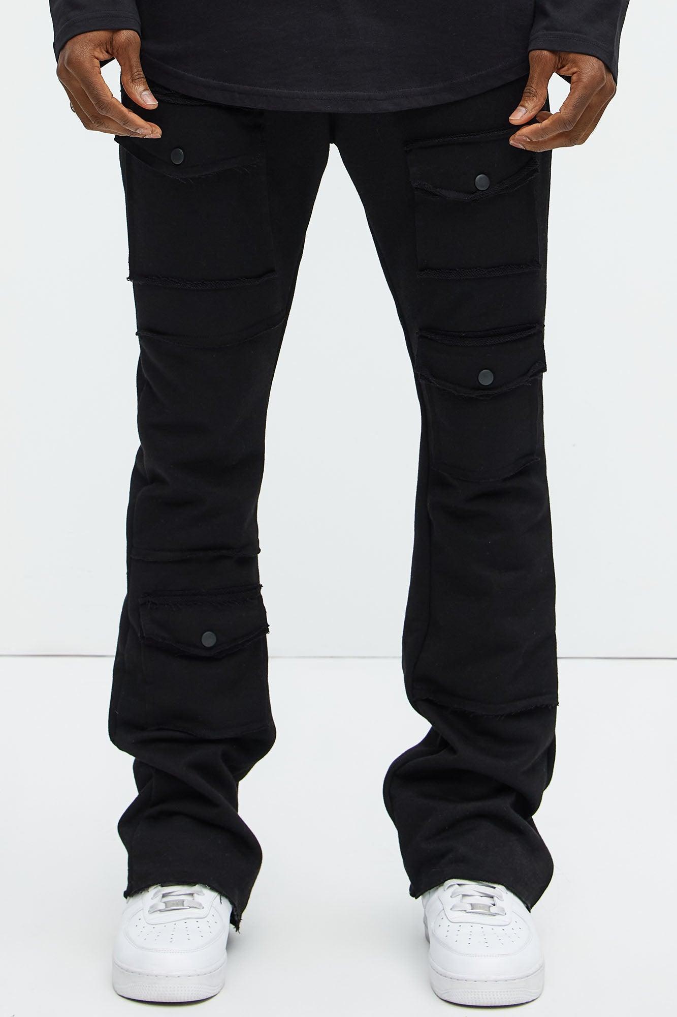 Extra Cargo Flared Sweatpants - Black Product Image