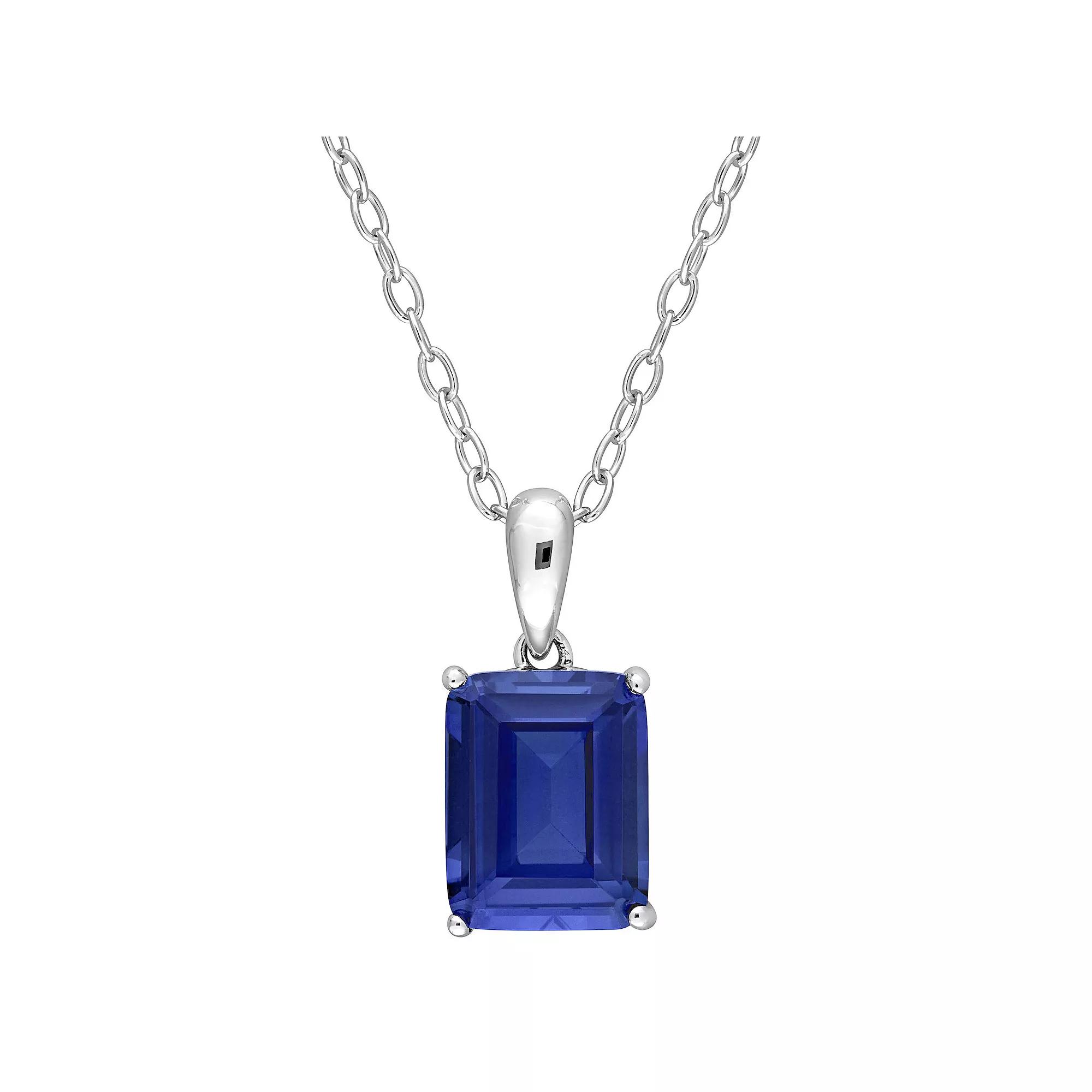 Stella Grace Sterling Silver & Gemstone Stud Pendant Necklace, Women's,  Product Image